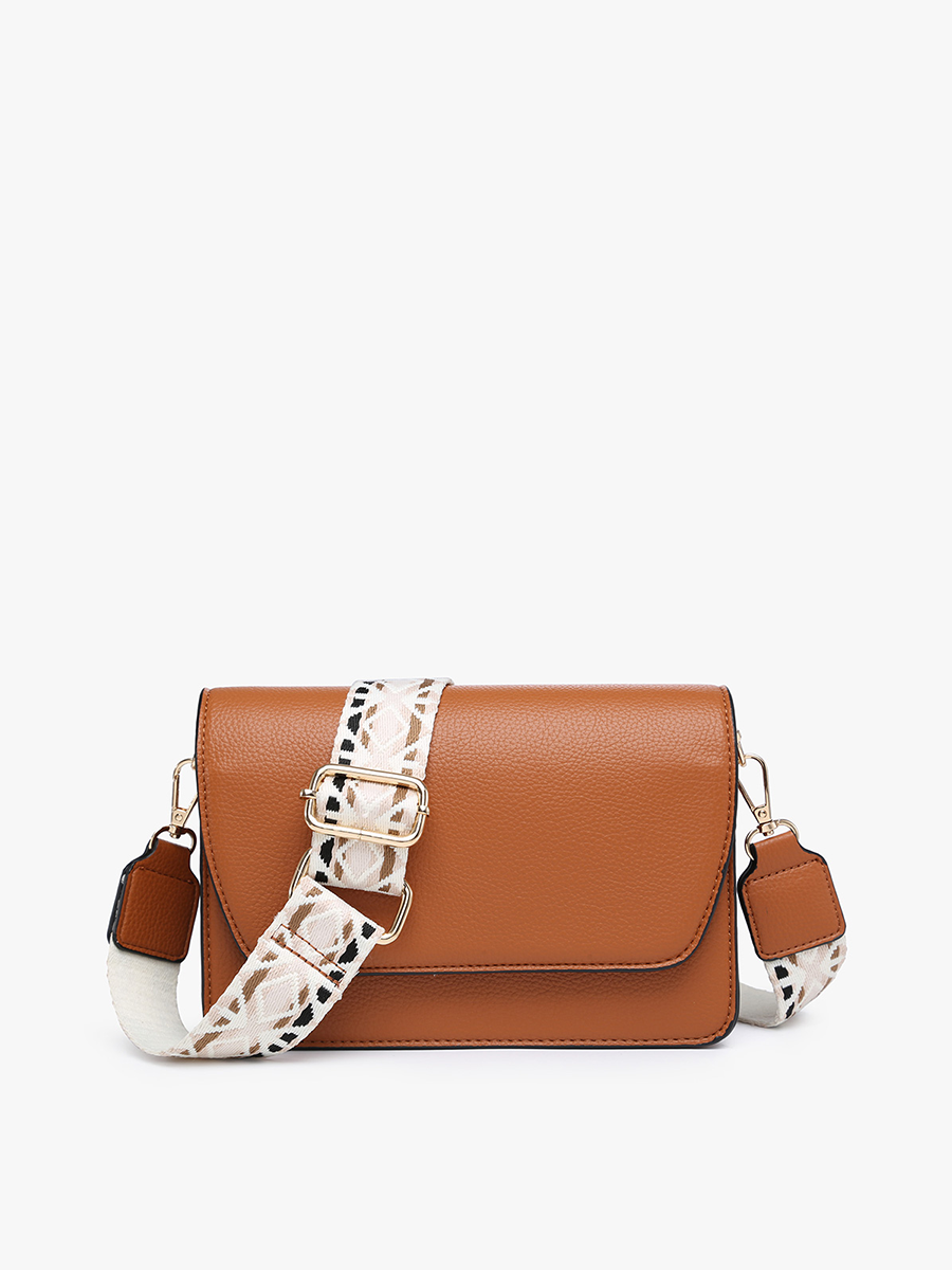 Parchment- Noah Flapover Crossbody w/ Guitar Strap:M2278