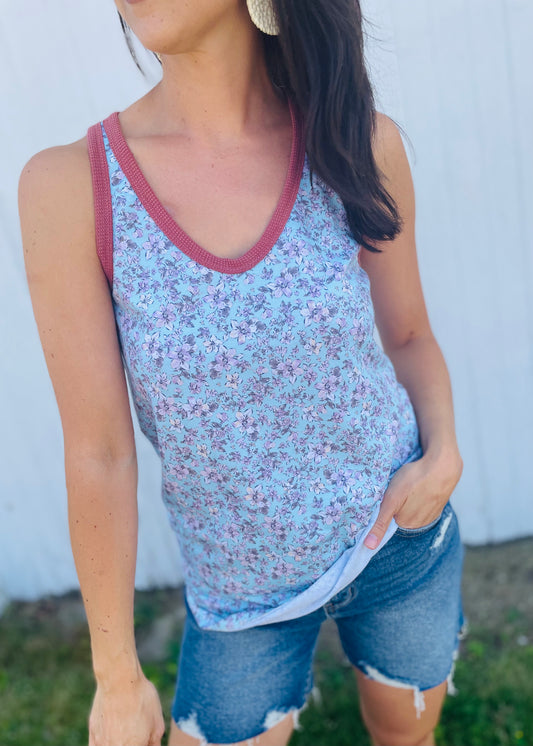 Racerback Floral Print Tank