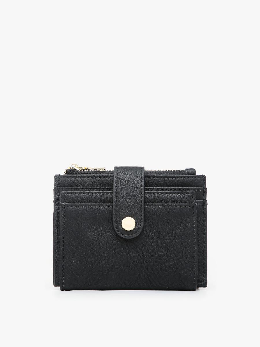 WL1904 Sam Mini Snap Wallet/Card Holder: Black