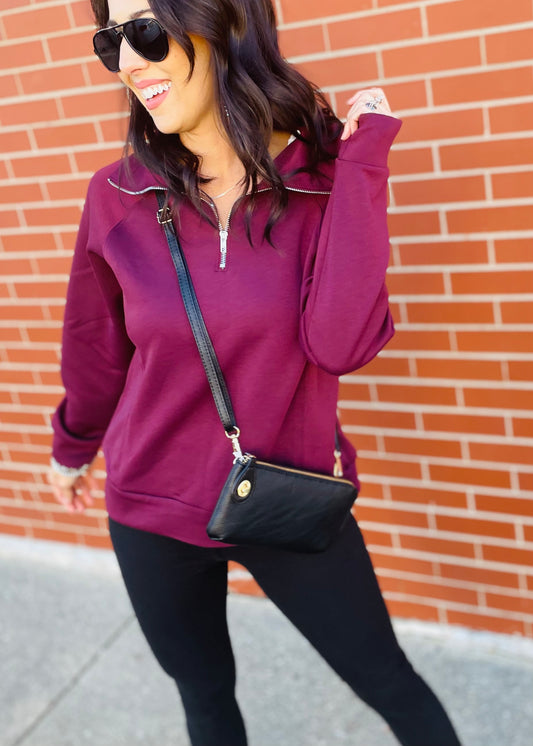 Wine Hamptons Quarter Zip Top