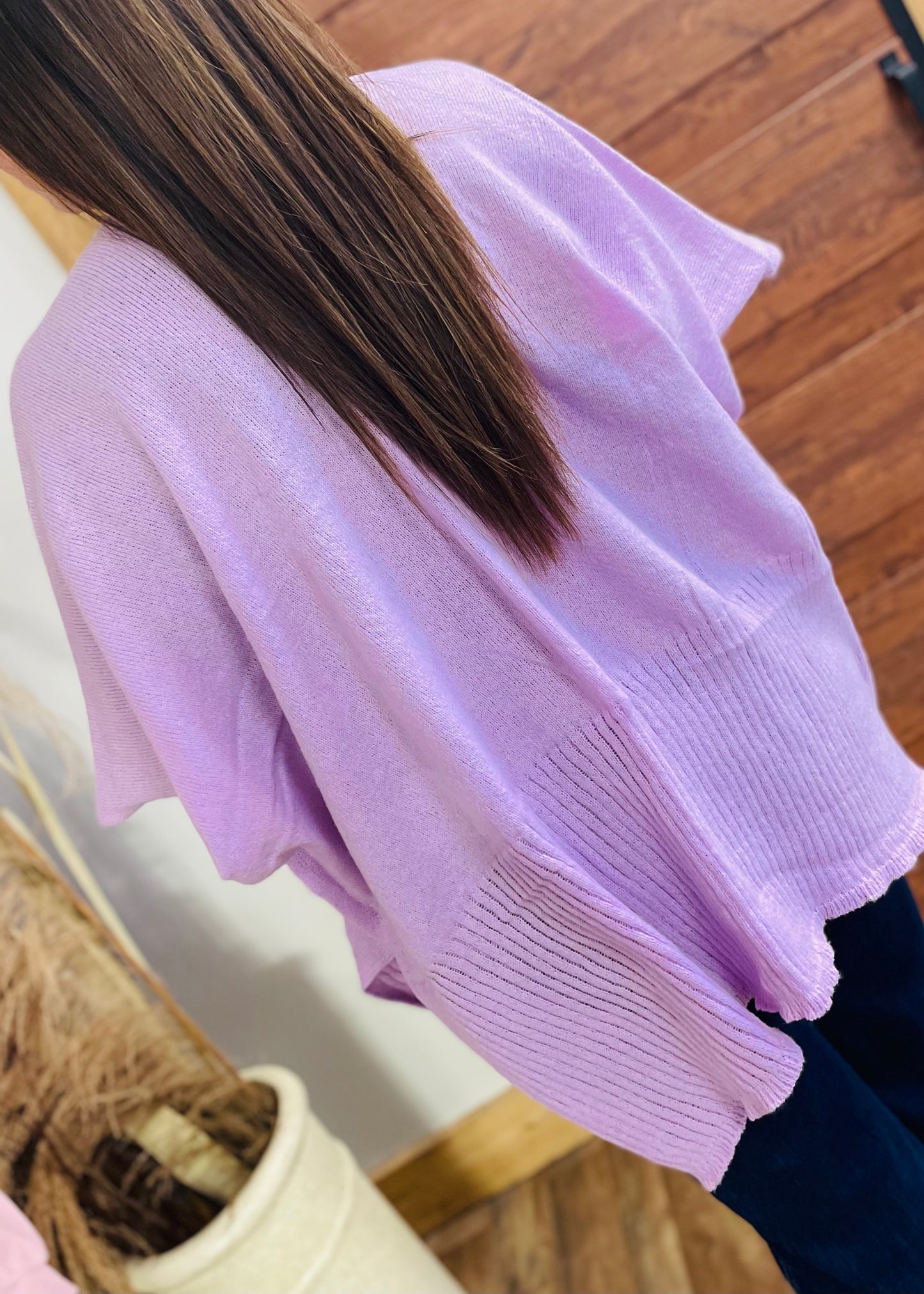 Lavender Knit Vest with Pockets