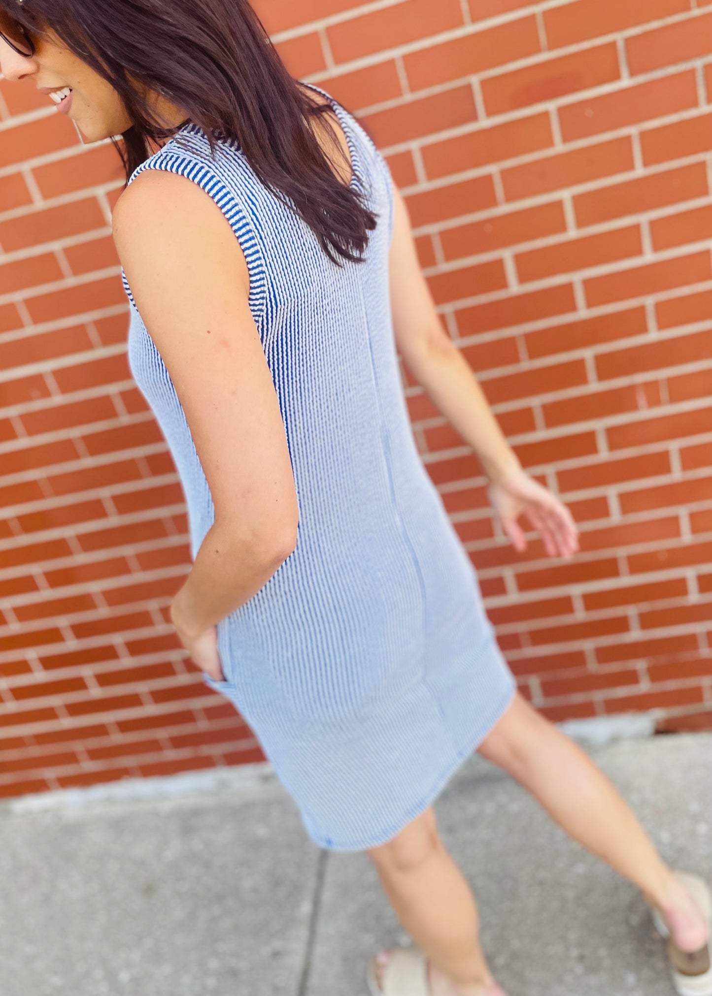 Royal Ribbed Knit Tank Dress