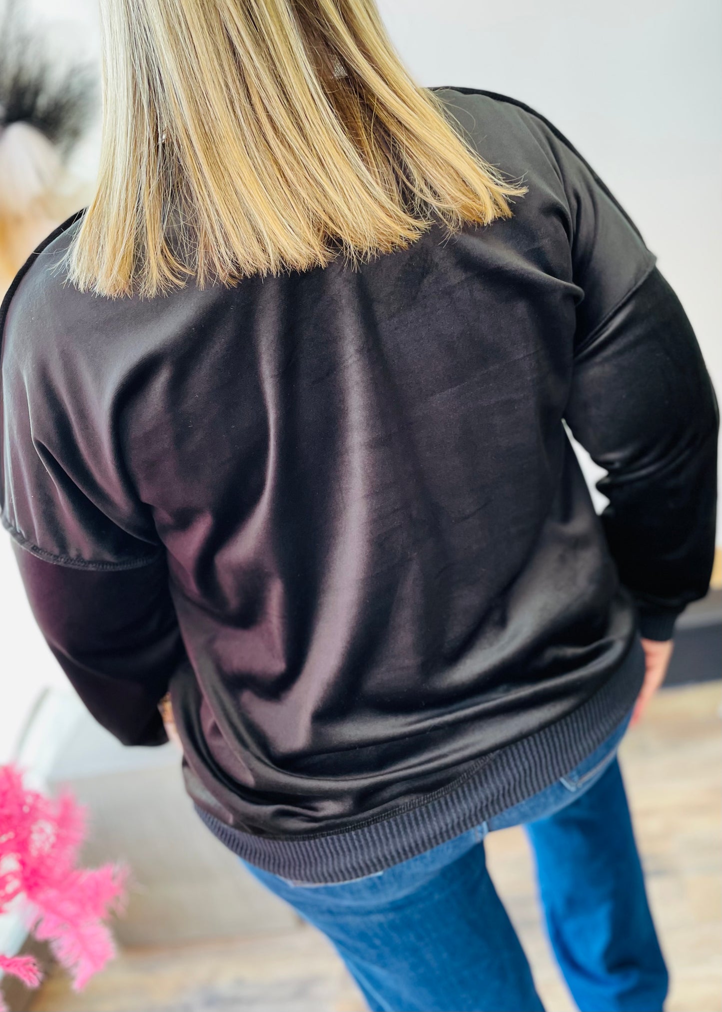 Black - Silk Velour Sweatshirt