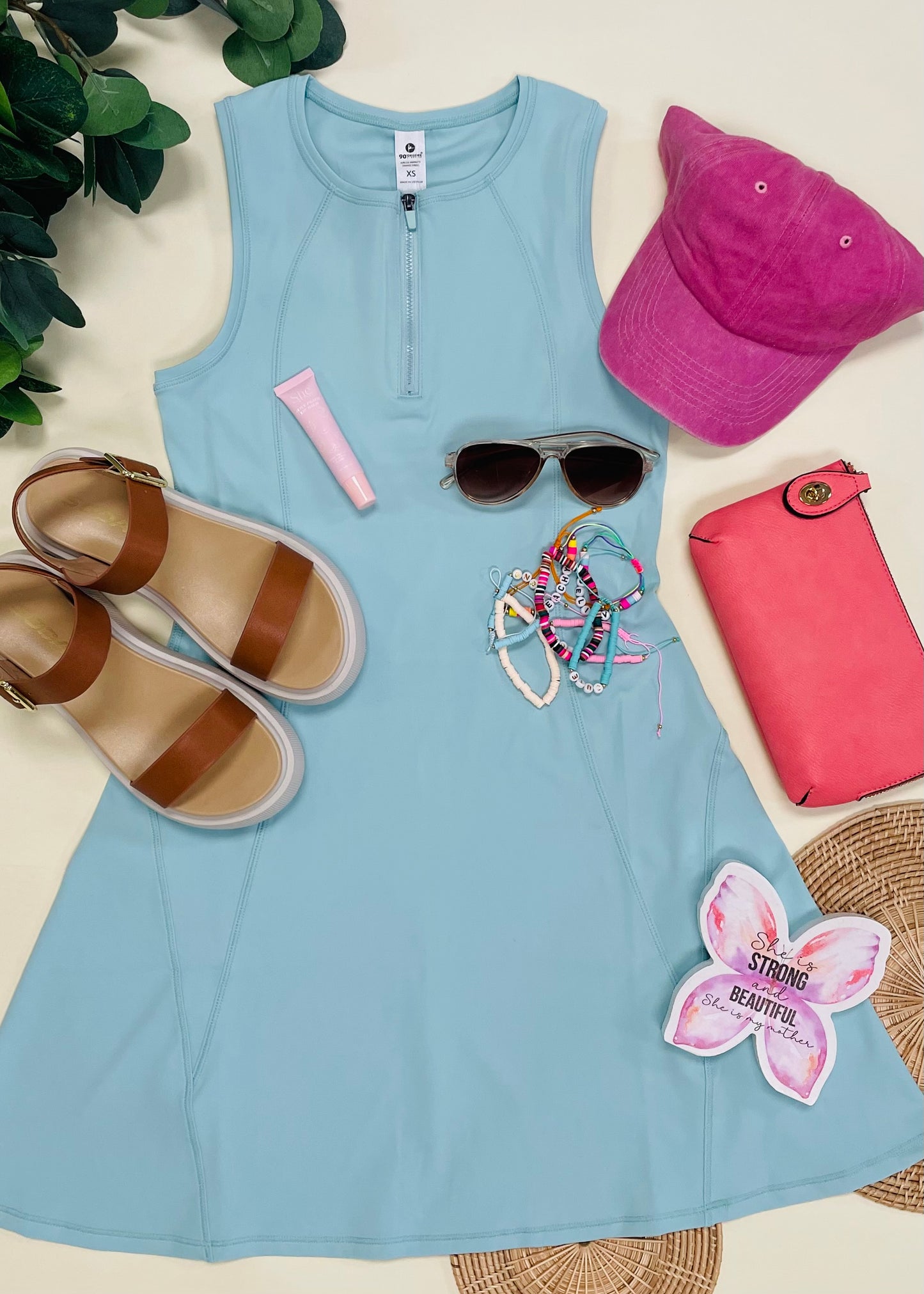 Mint- Quarter Zip Tennis Dress