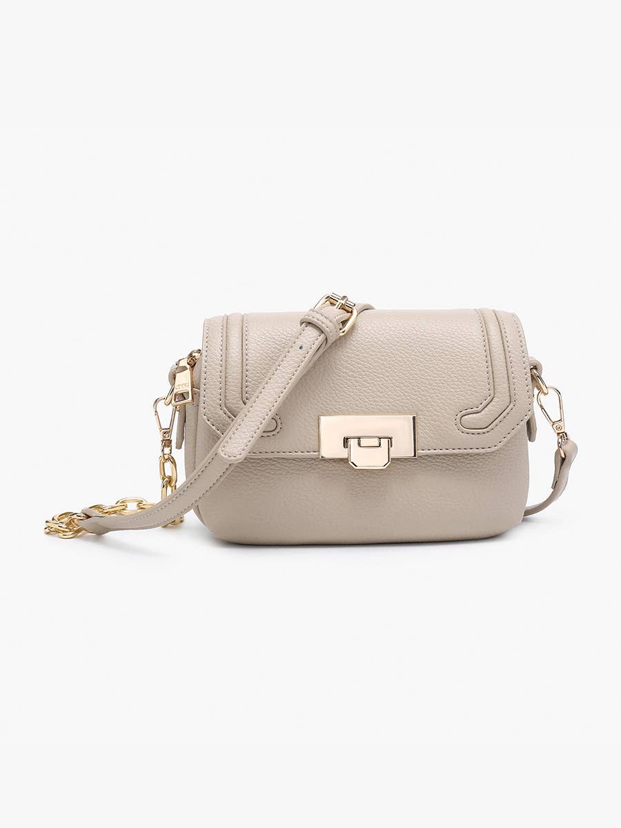 Greige Casablanca Detailed Snap Crossbody