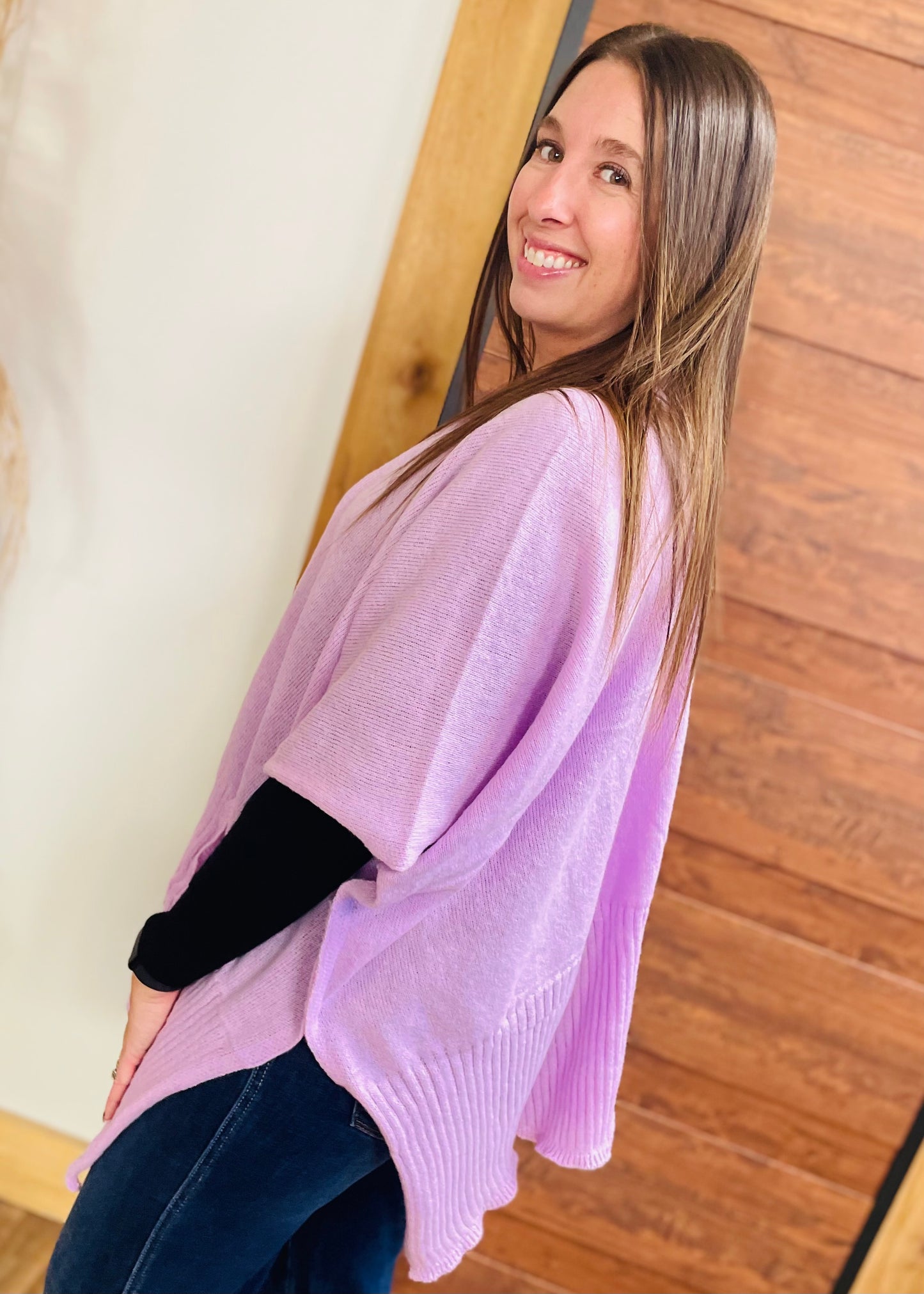 Lavender Knit Vest with Pockets