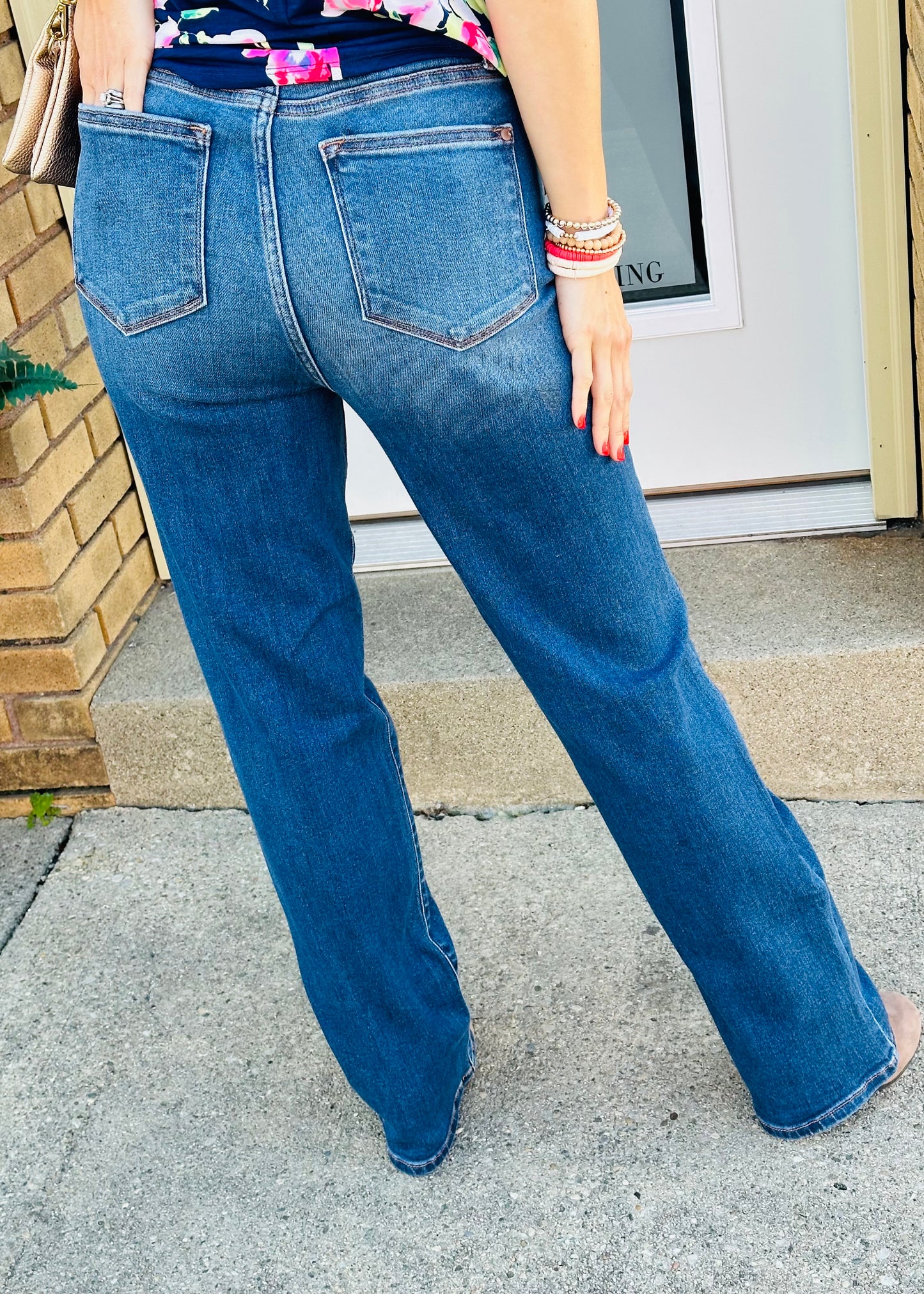 Judy Blue Button Fly Dad Jeans  - JB82556