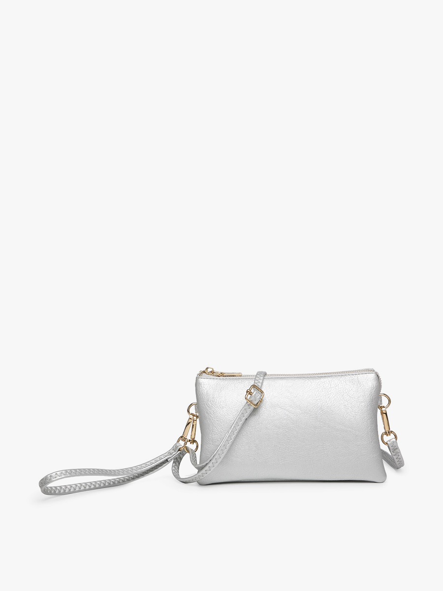 M013 Riley Monogrammable 3 Compartment Crossbody/Wristlet: Champagne