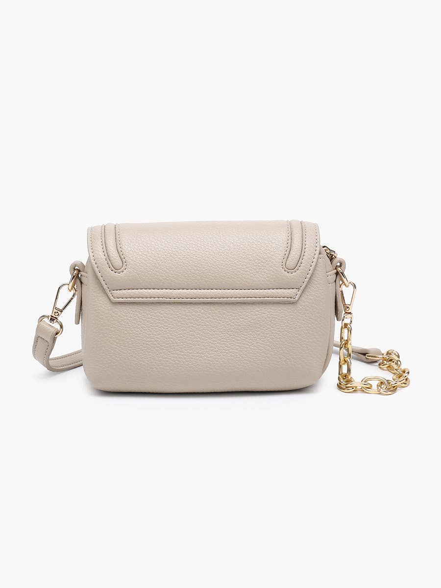 Greige Casablanca Detailed Snap Crossbody