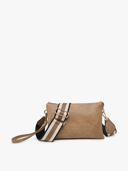 Taupe- Izzy Crossbody w/ Guitar Strap: M2056