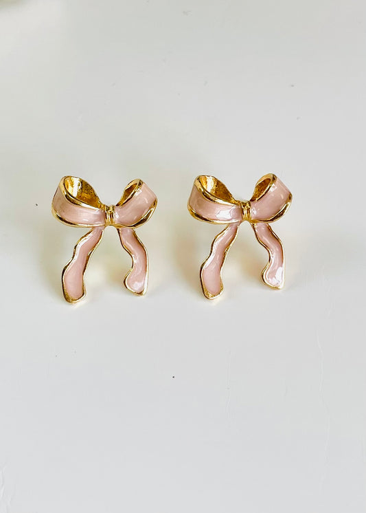 Pink Bow Earrings