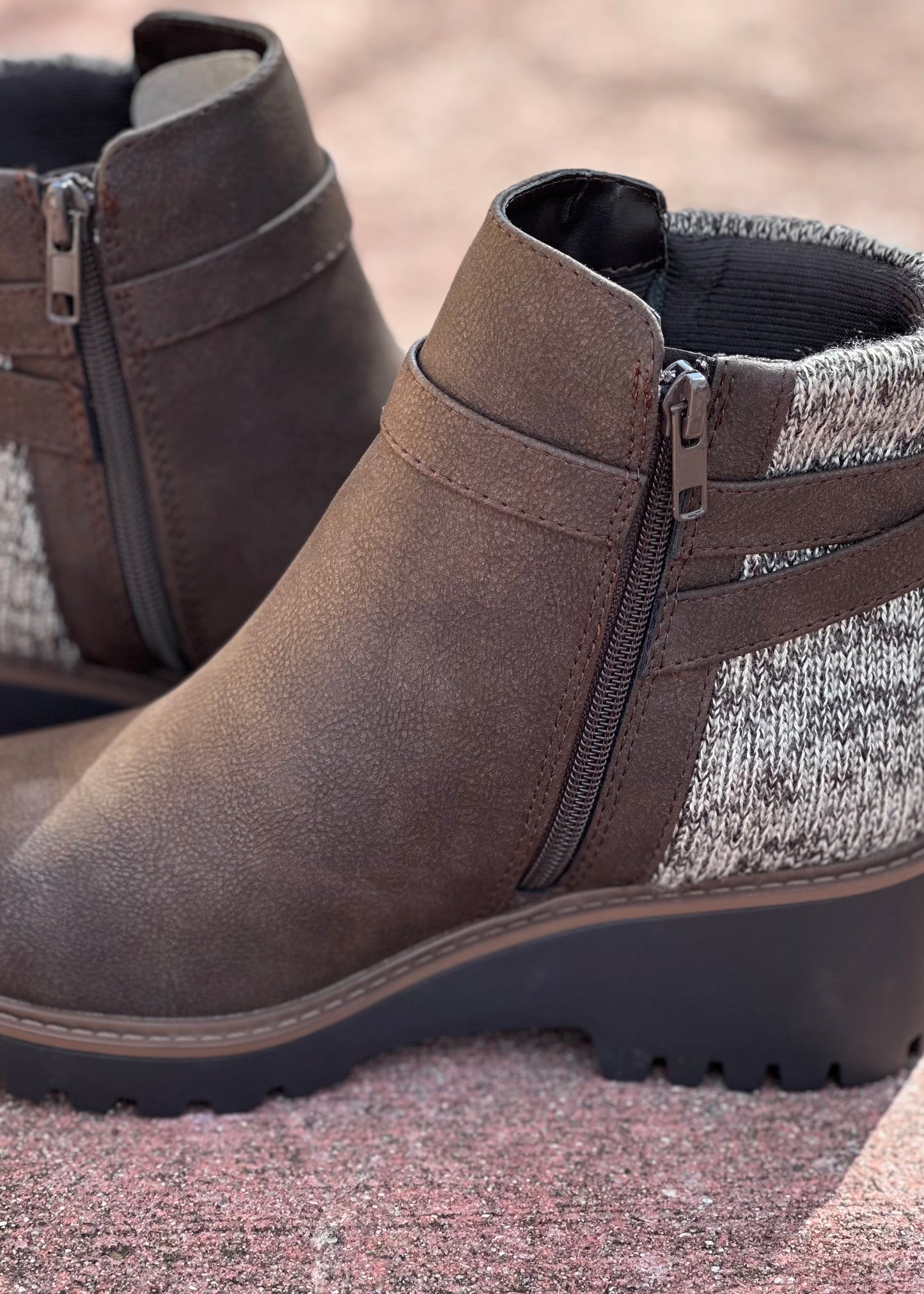 Brown Wedge Boot