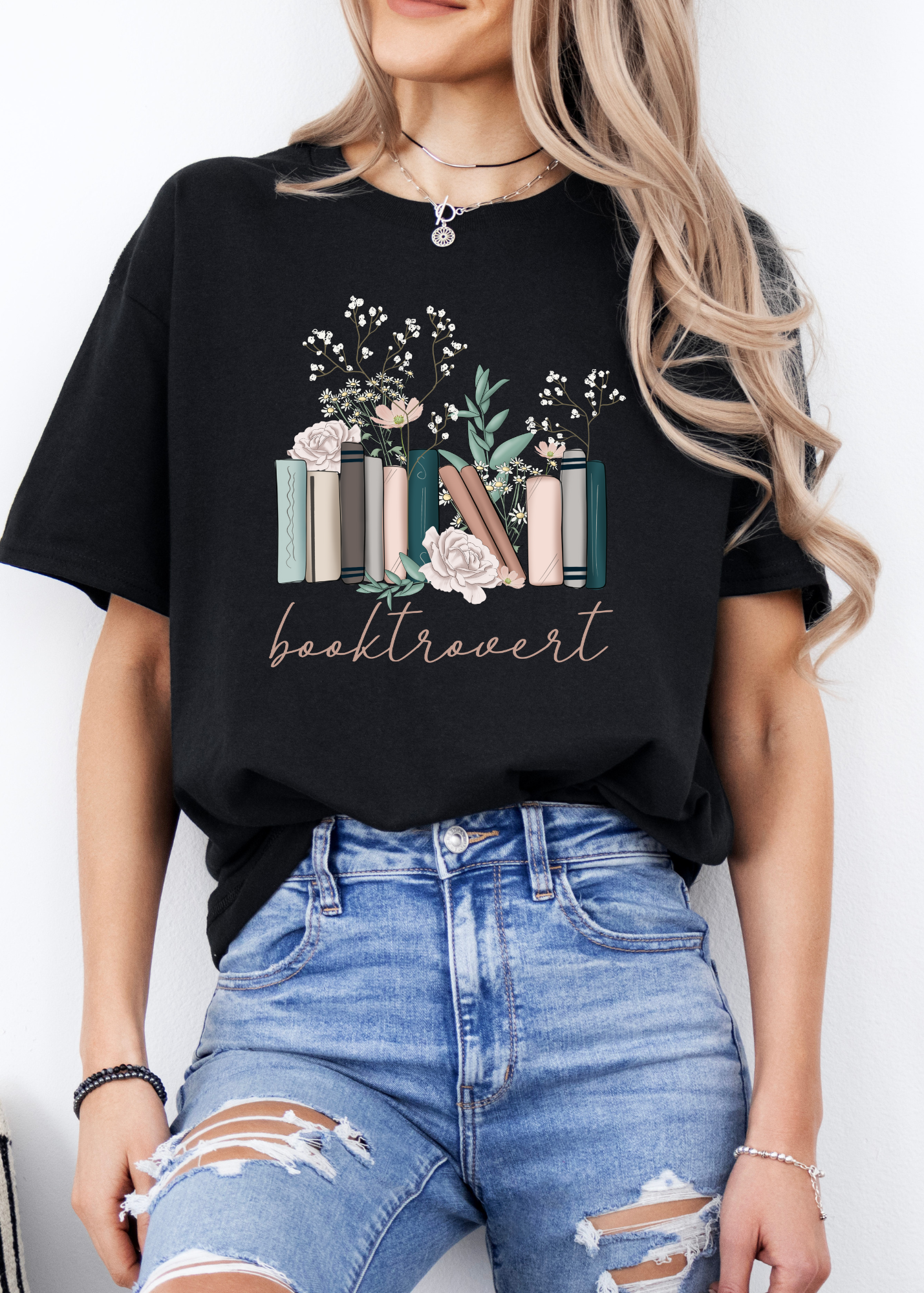 Booktrovert Floral Graphic Tee or Pullover - Made to Order