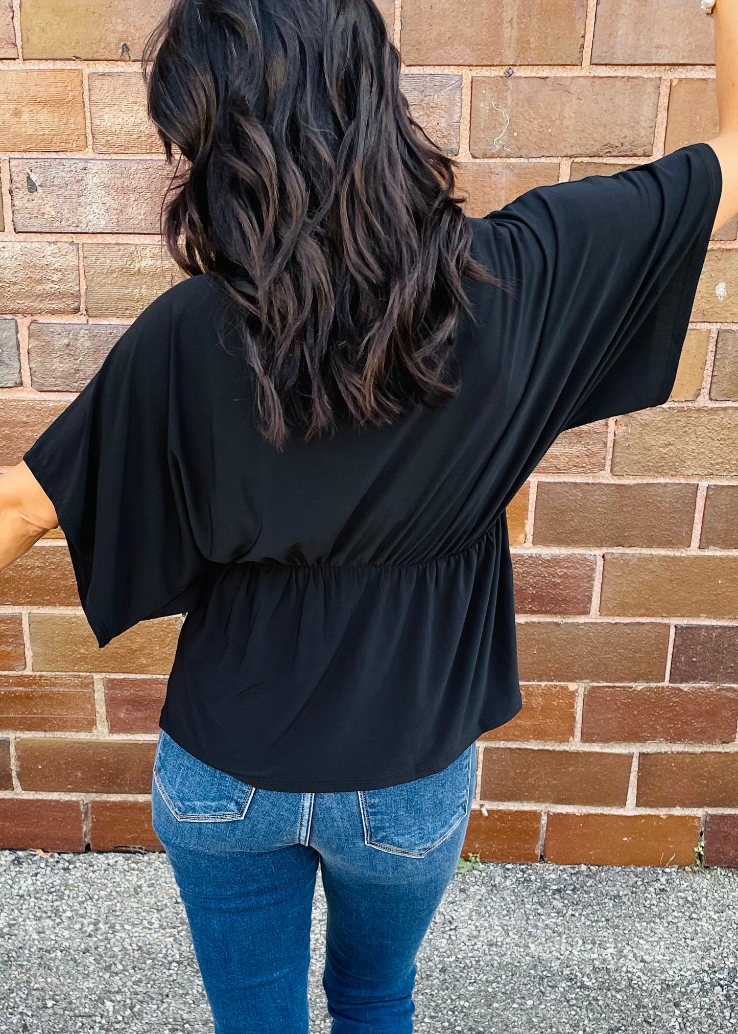 Black Tunic Wrap Top