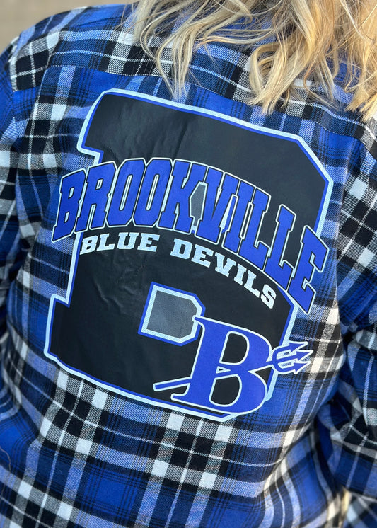 Block Black B Brookville School Flannel - Preorder