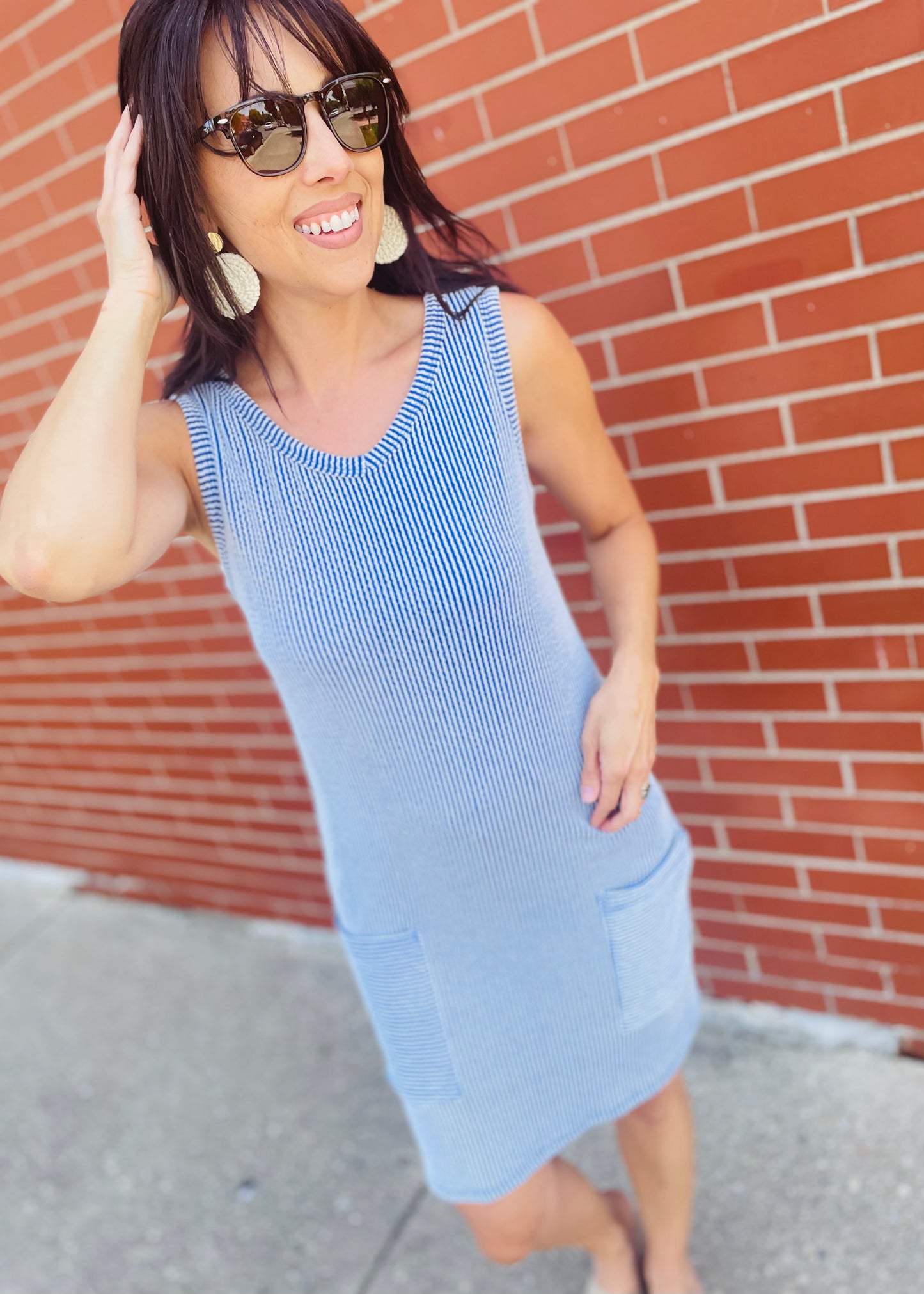 Royal Ribbed Knit Tank Dress