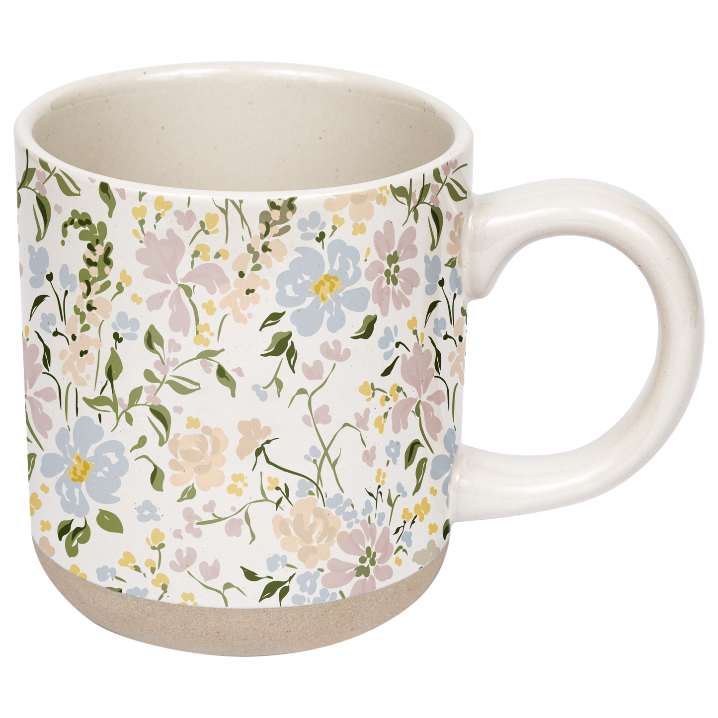 Floral Stoneware Coffee Mug - Spring Home Decor