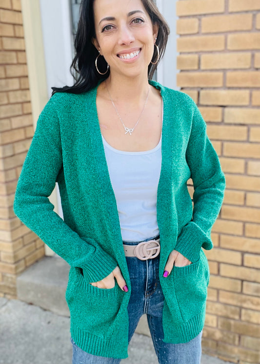 Kelly Green ButterSoft Open Front Cardigan