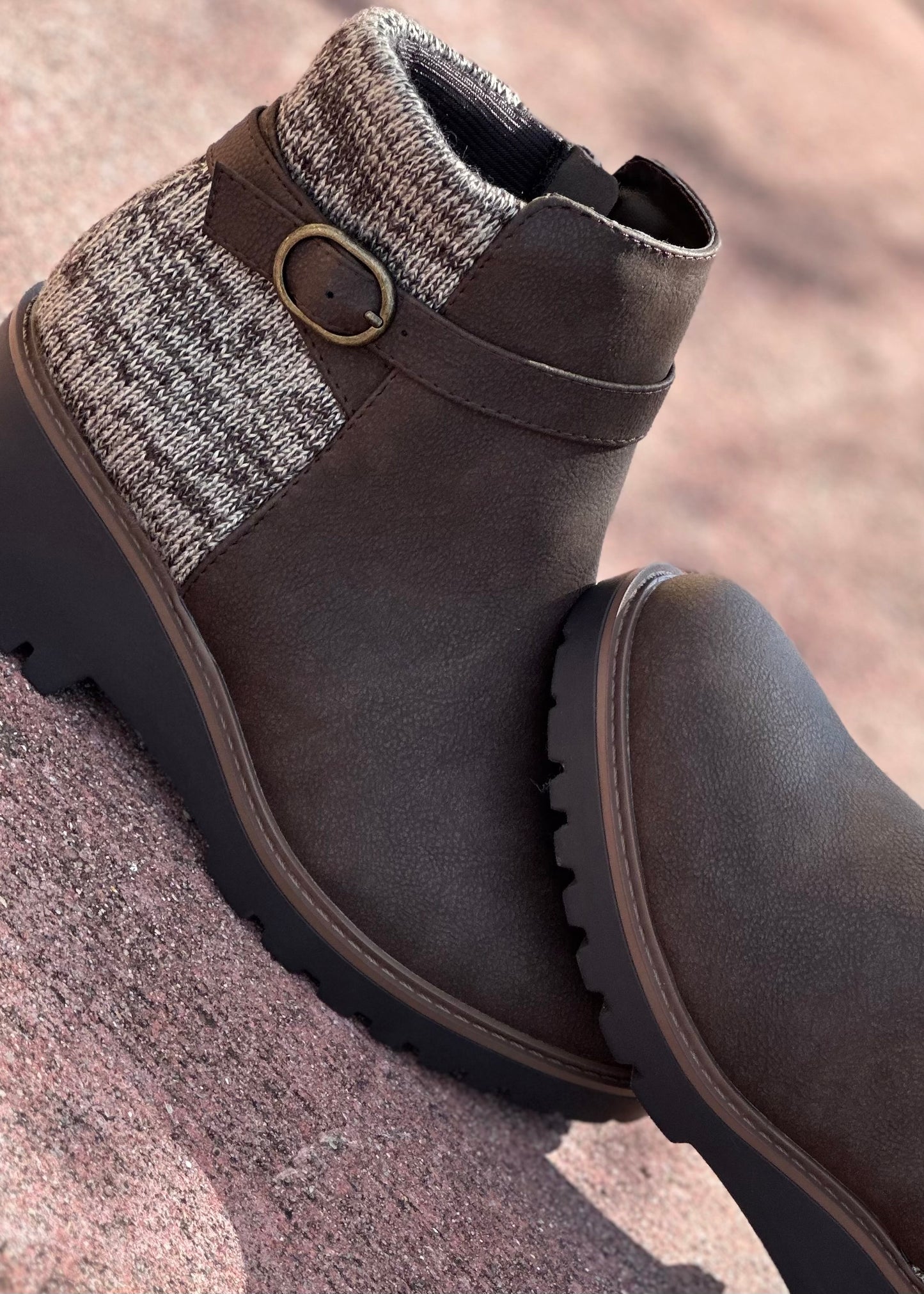 Brown Wedge Boot