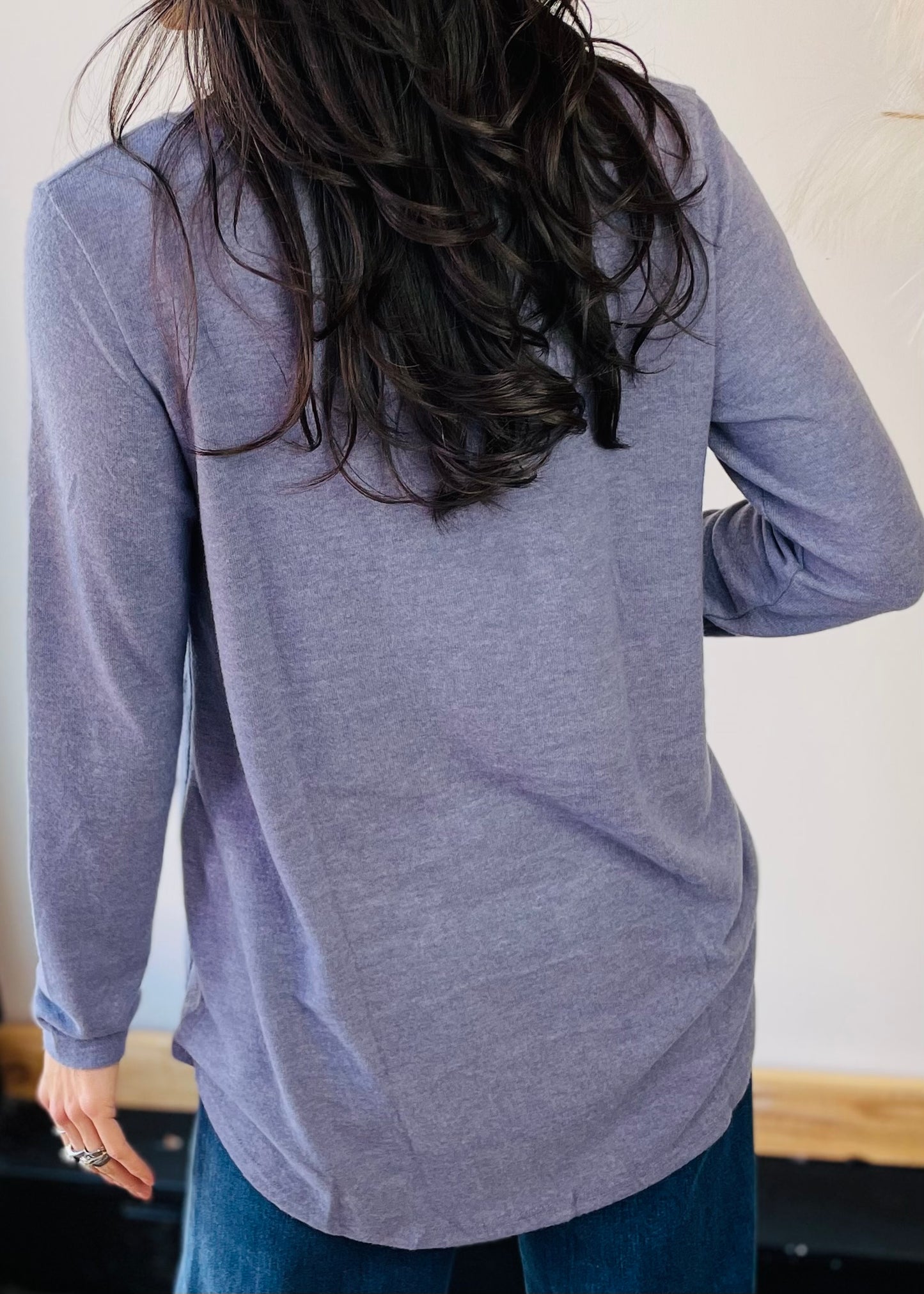 Lavender Butter Soft V Neck Top