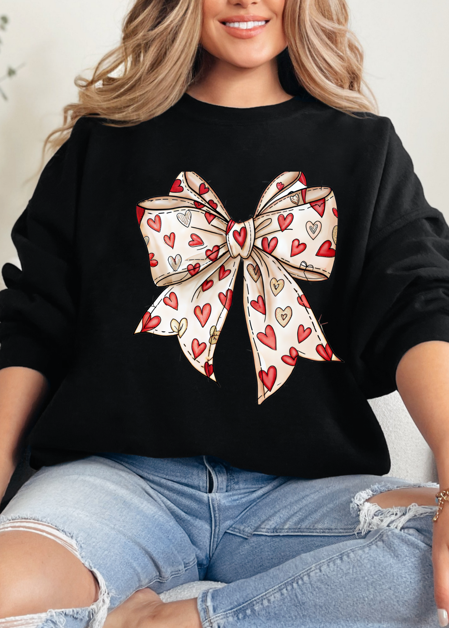 Retro Valentine Croquette Pullover