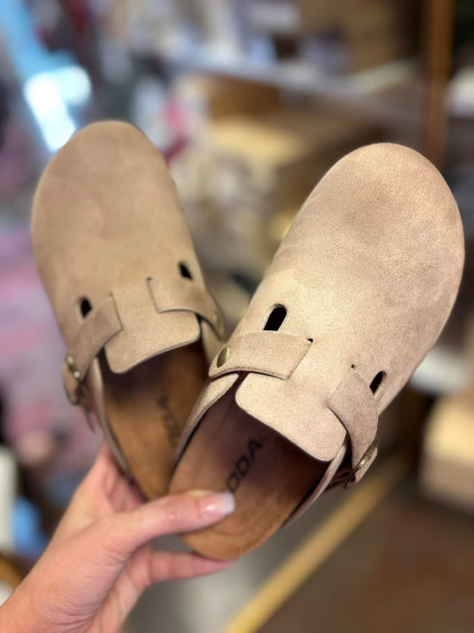 Light Taupe Slip On Clogs