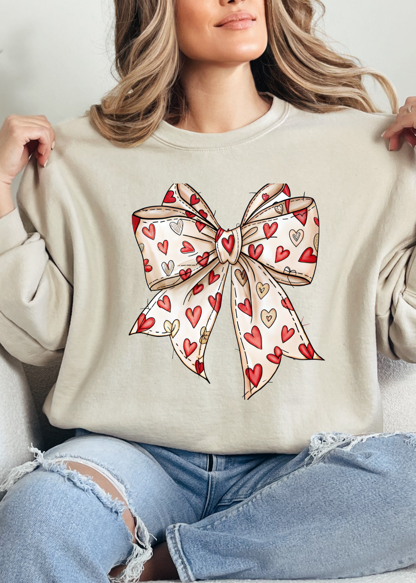 Retro Valentine Croquette Pullover