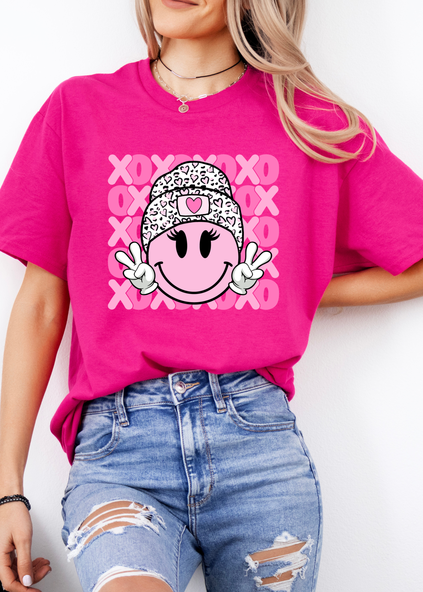 XOXO Smiley Face Pullover