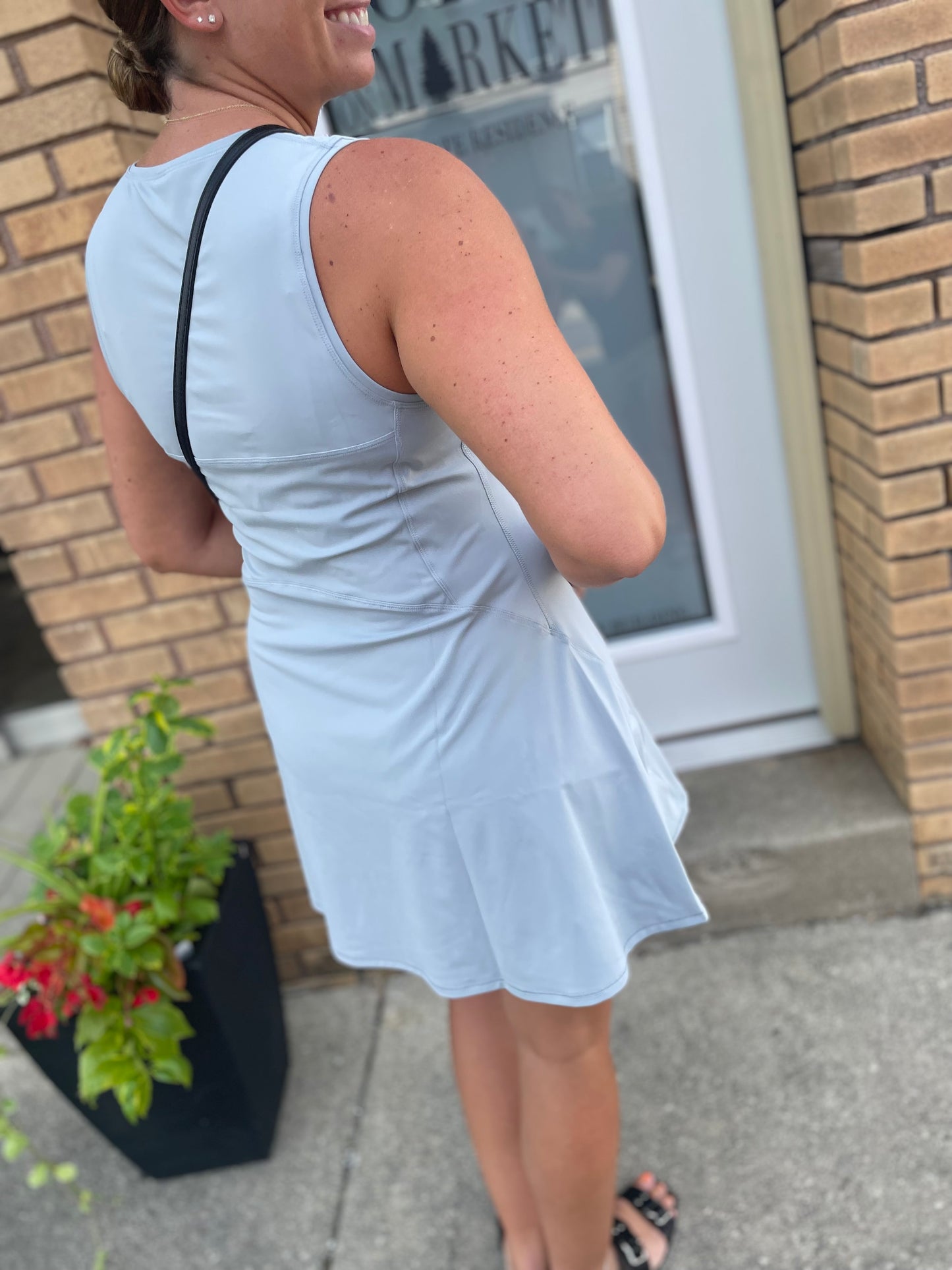 Grey- Quarter Zip Tennis Dress