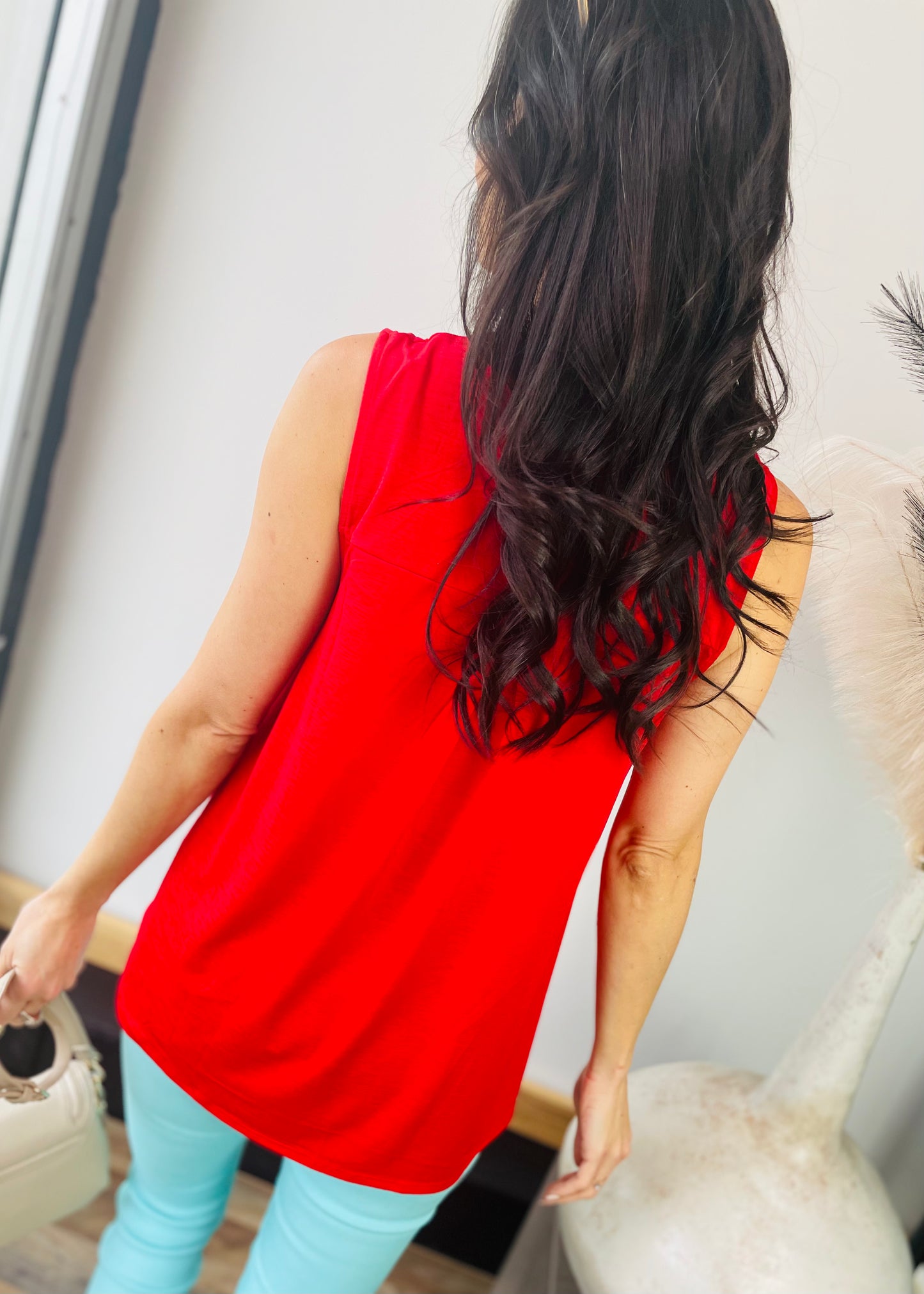 Red Sleeveless Top