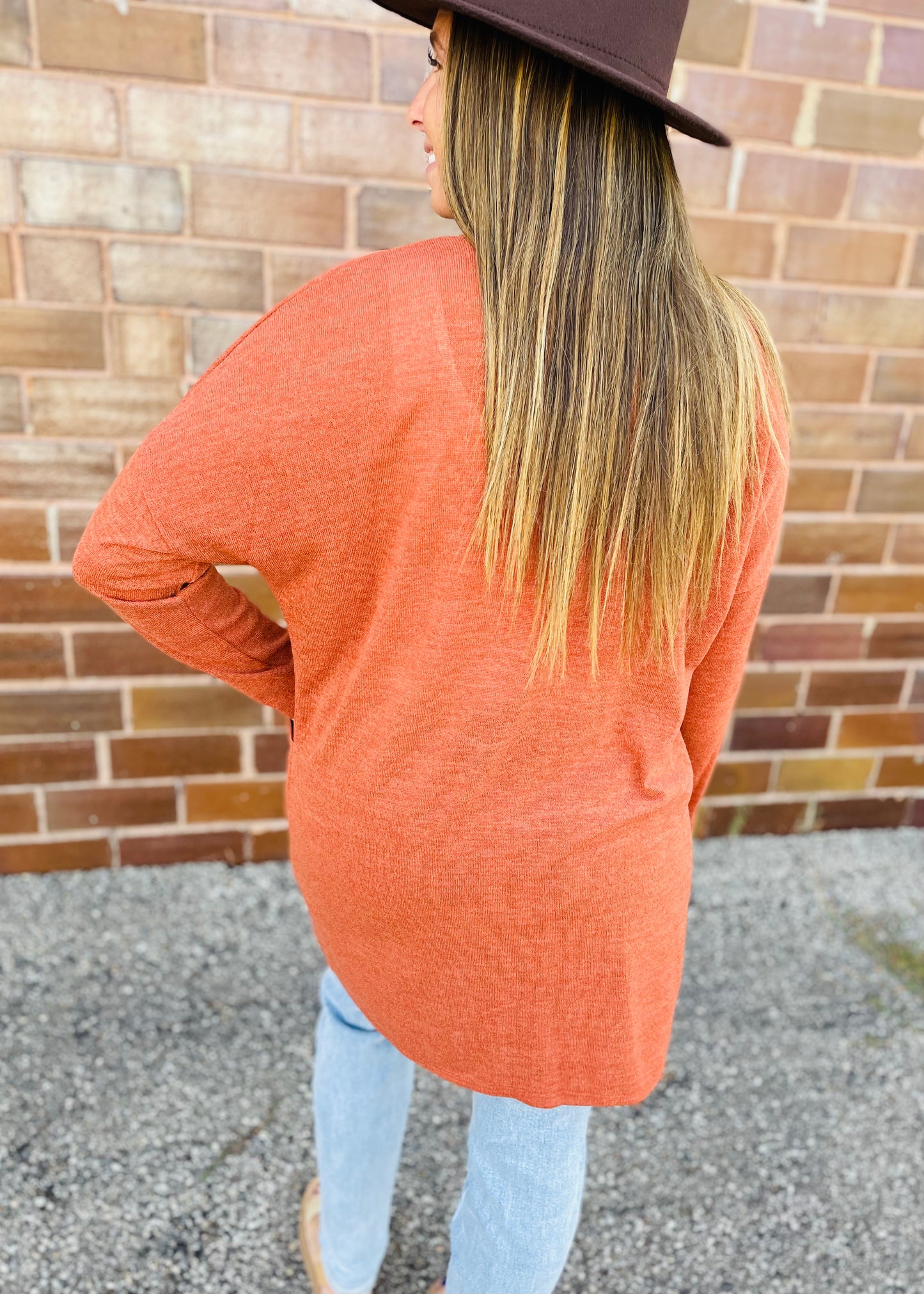 Pumpkin - Soft Knit Cardigan with Pockets