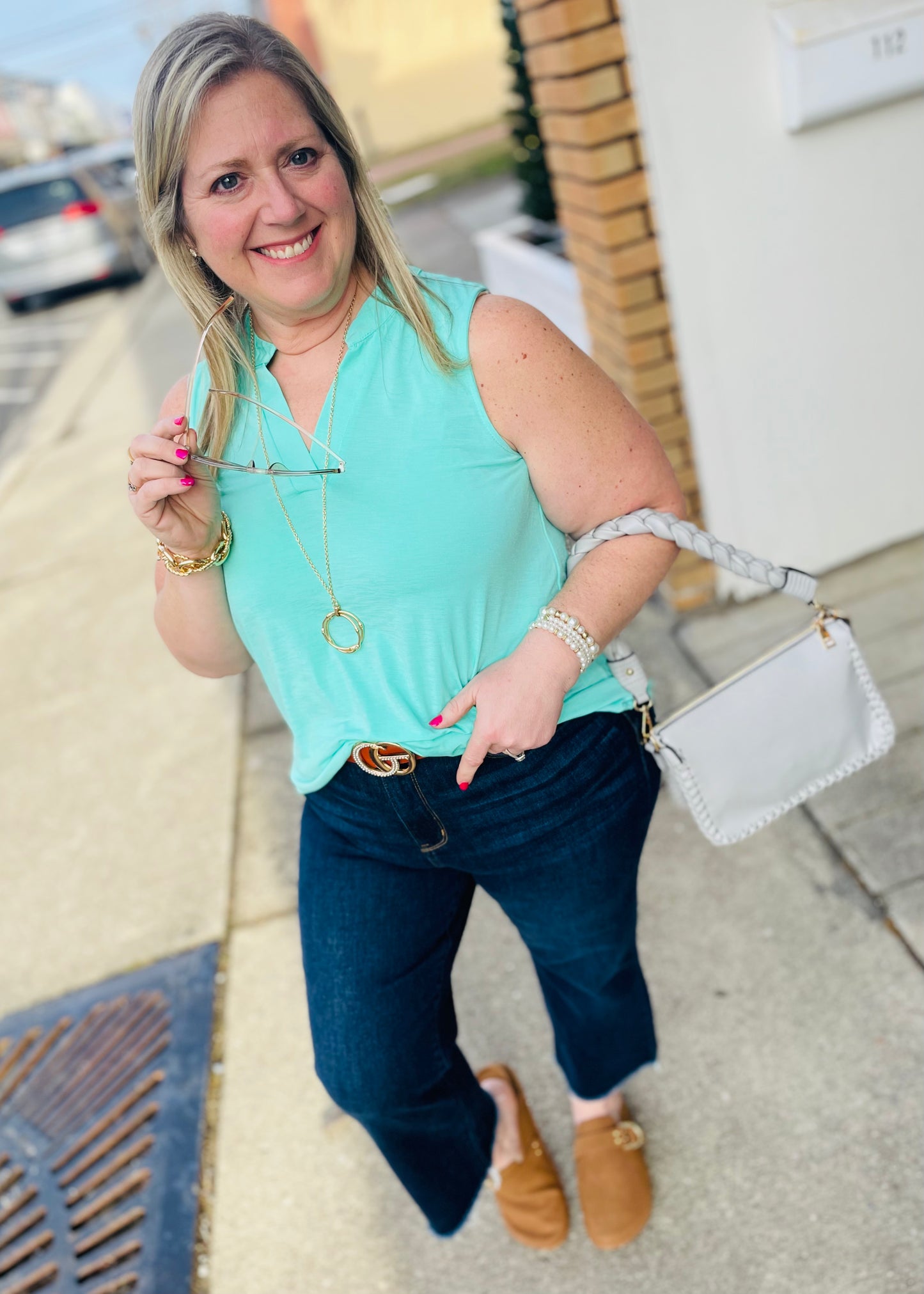 Mint Sleeveless Top