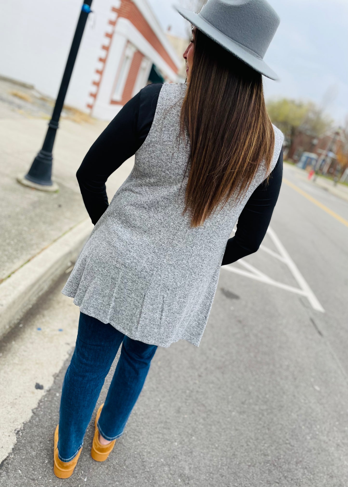 Heather Grey - Sleeveless Turtle Neck Tunic Top