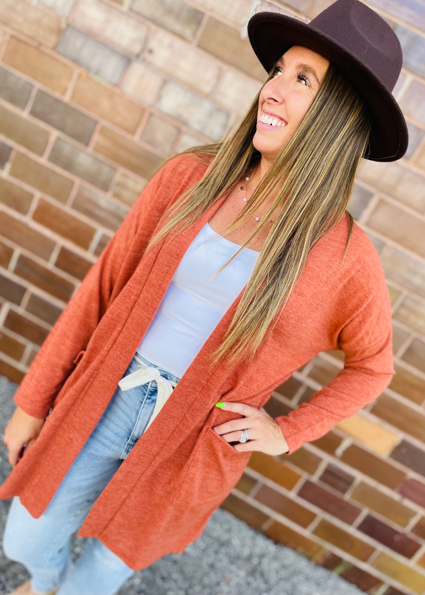 Pumpkin - Soft Knit Cardigan with Pockets