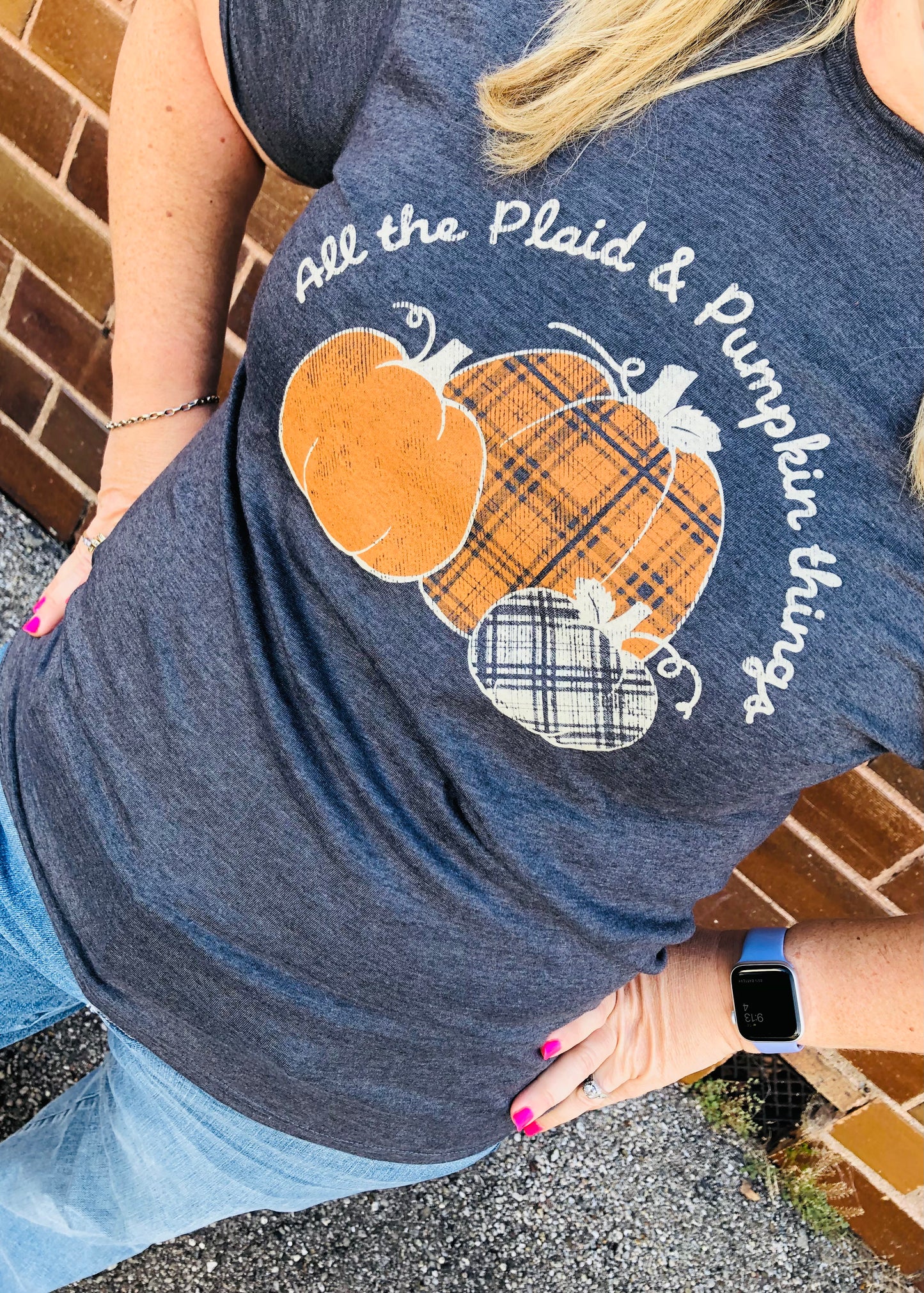 All The Plaid & Pumpkin Graphic Tee