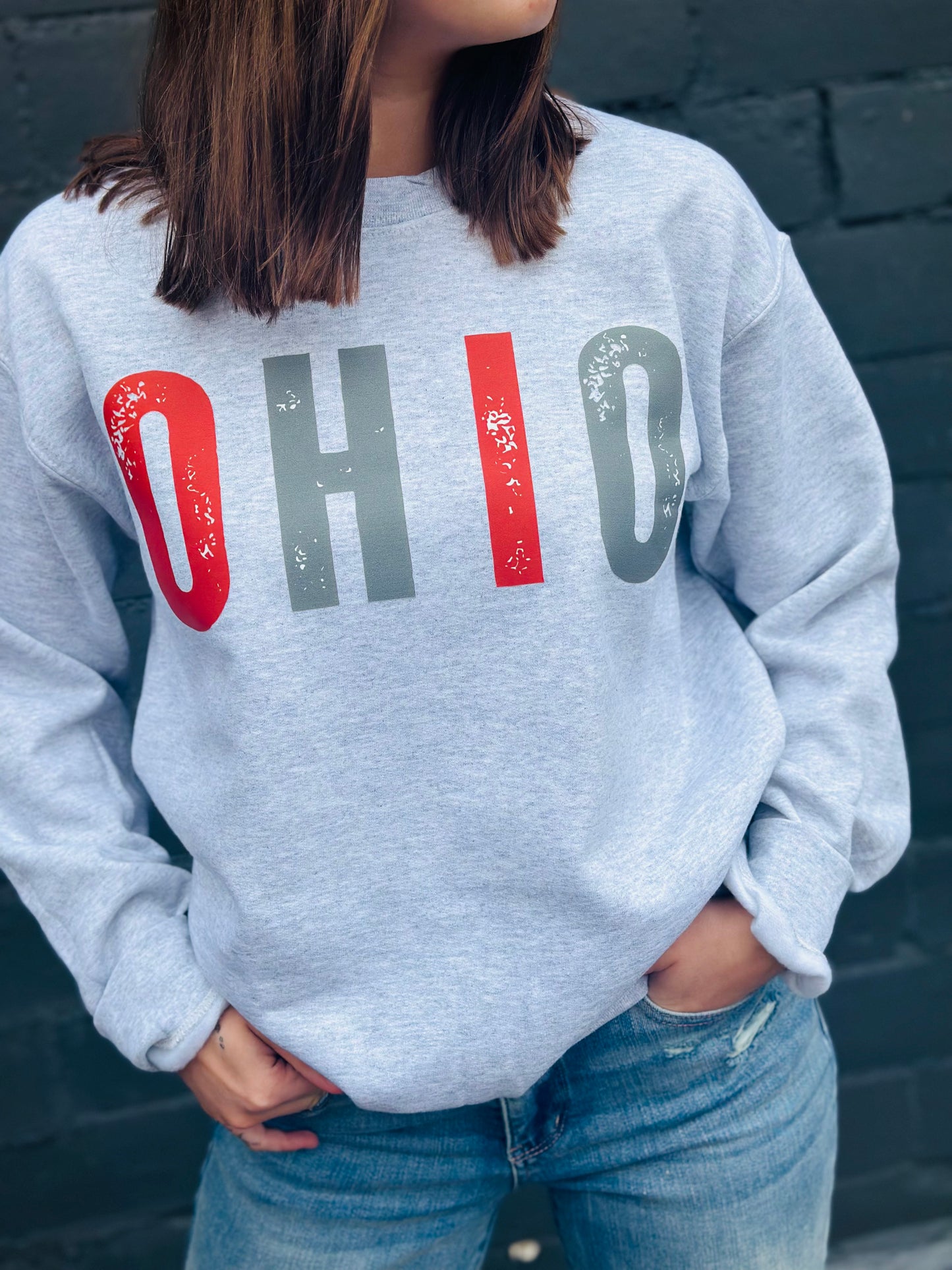 PREORDER - DISTRESSED OHIO GRAPHIC PULLOVER