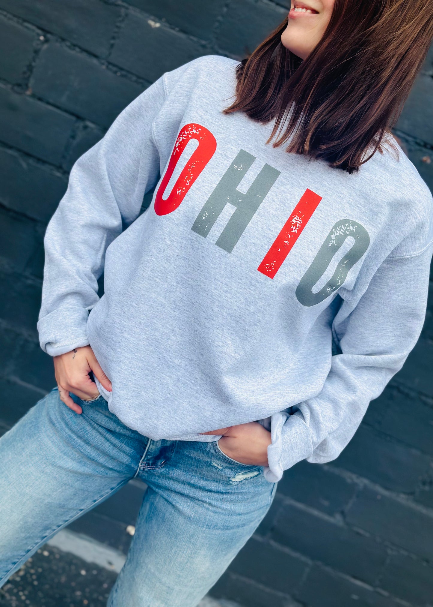 PREORDER - DISTRESSED OHIO GRAPHIC PULLOVER