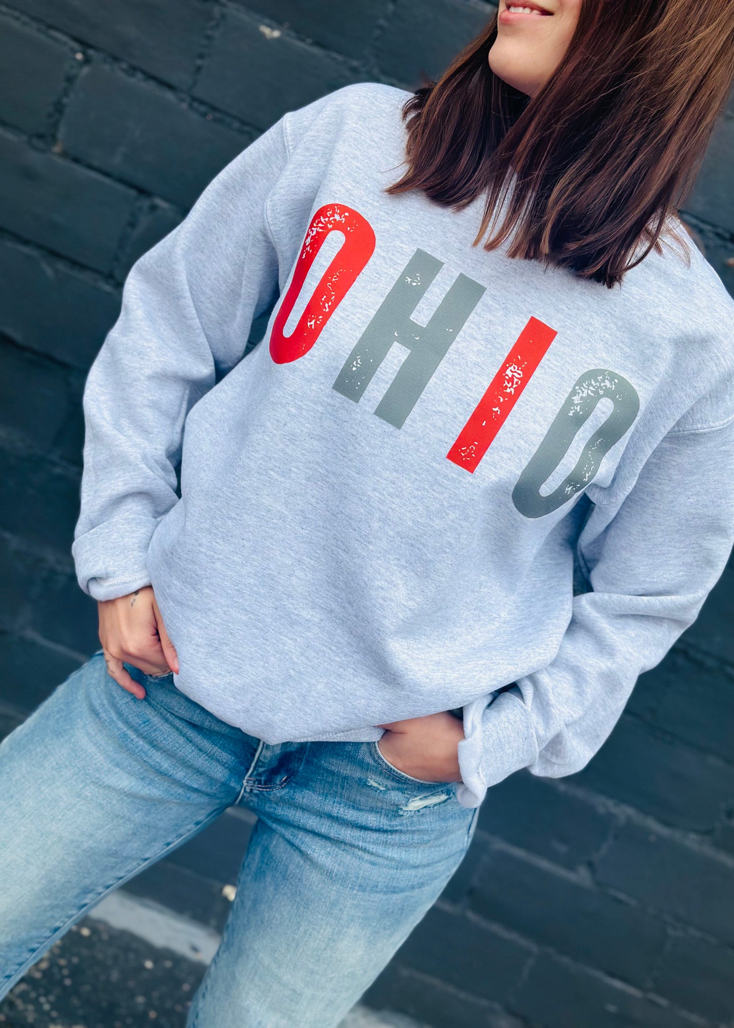 PREORDER - DISTRESSED OHIO GRAPHIC PULLOVER