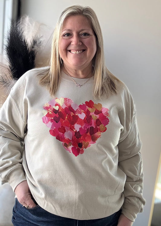 Paint Heart Valentine  Pullover