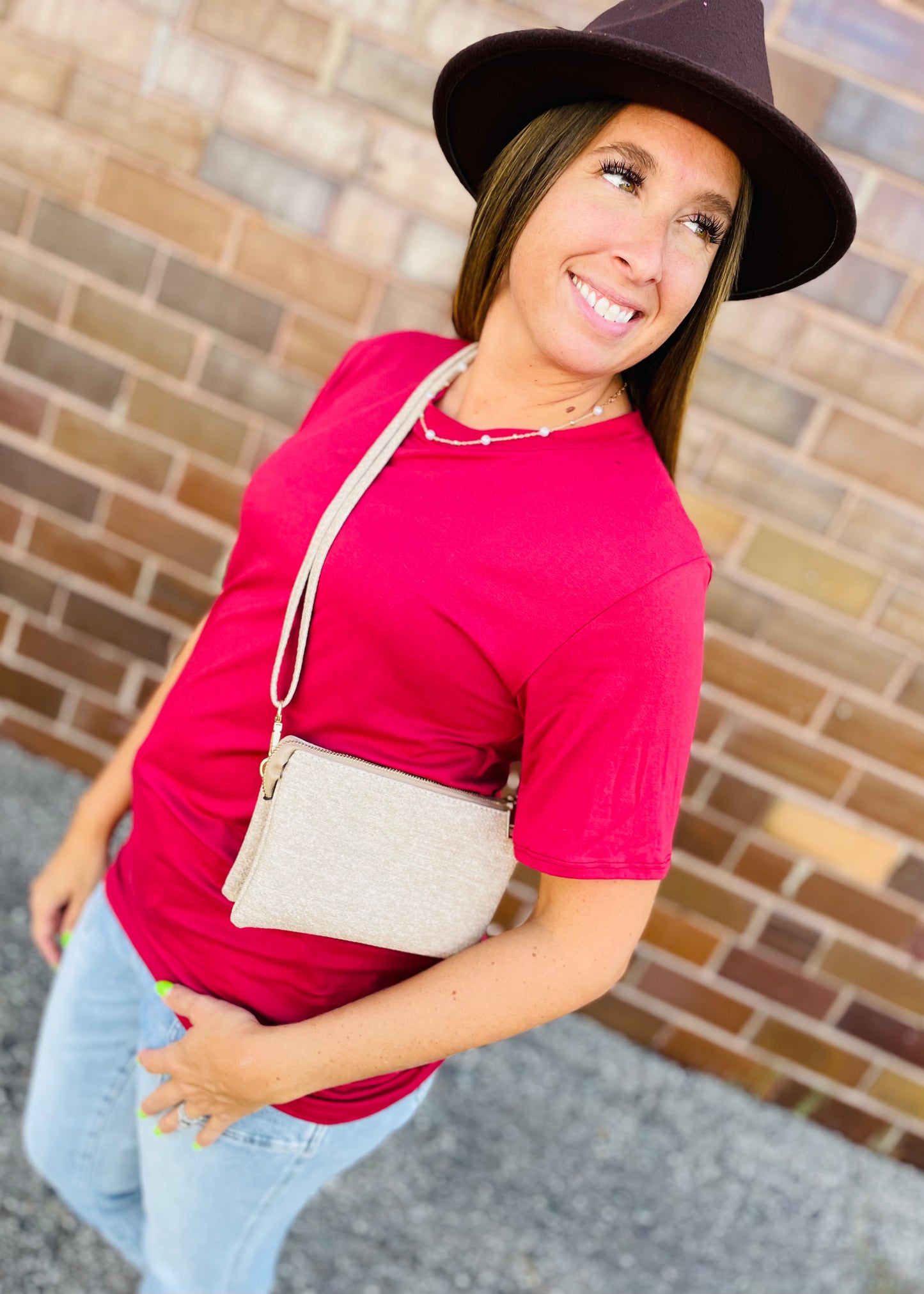 Burgundy Short Sleeve Basic