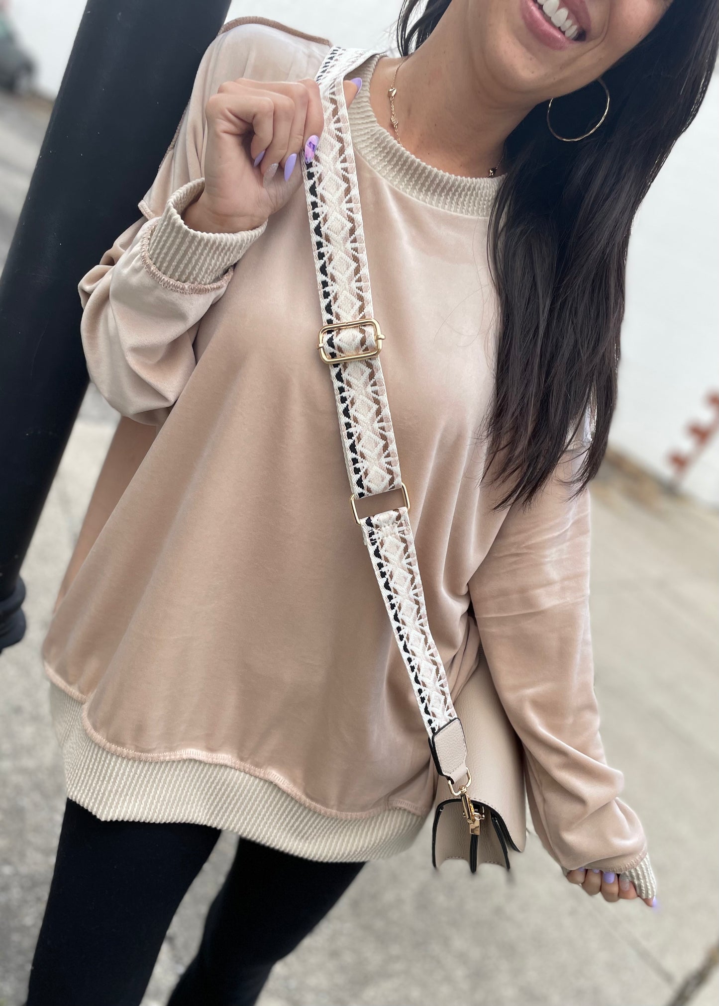 Champagne- Silk Velour Sweatshirt