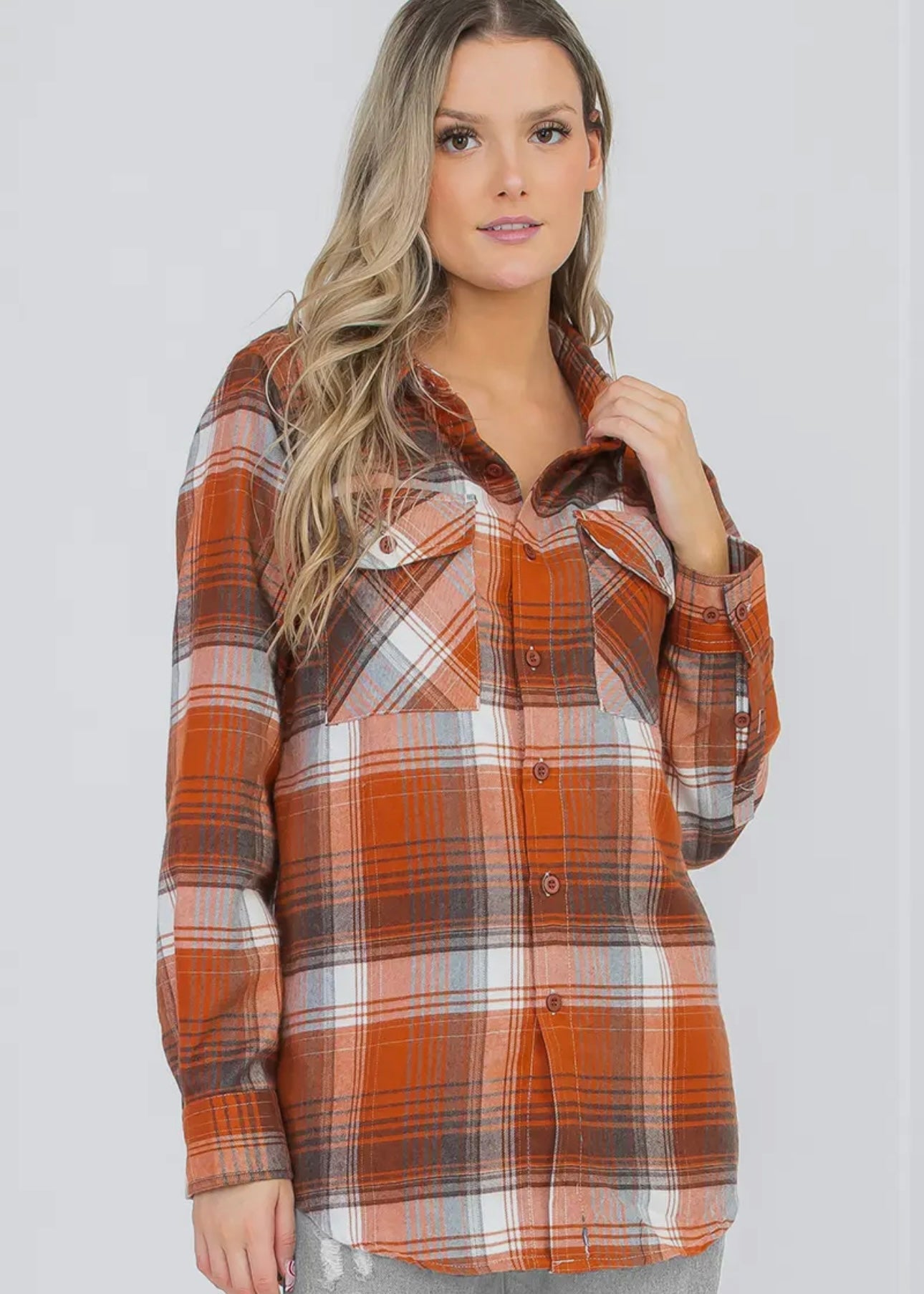 Orange & Brown School Flannel - Made to Order