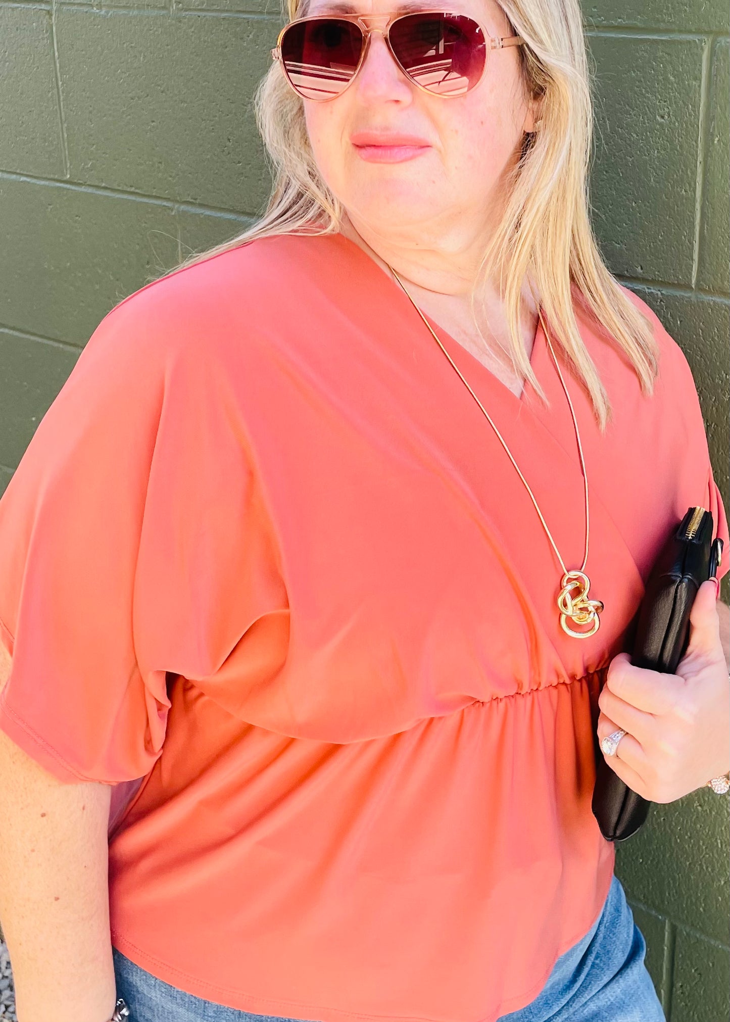 Brick Tunic Wrap Top