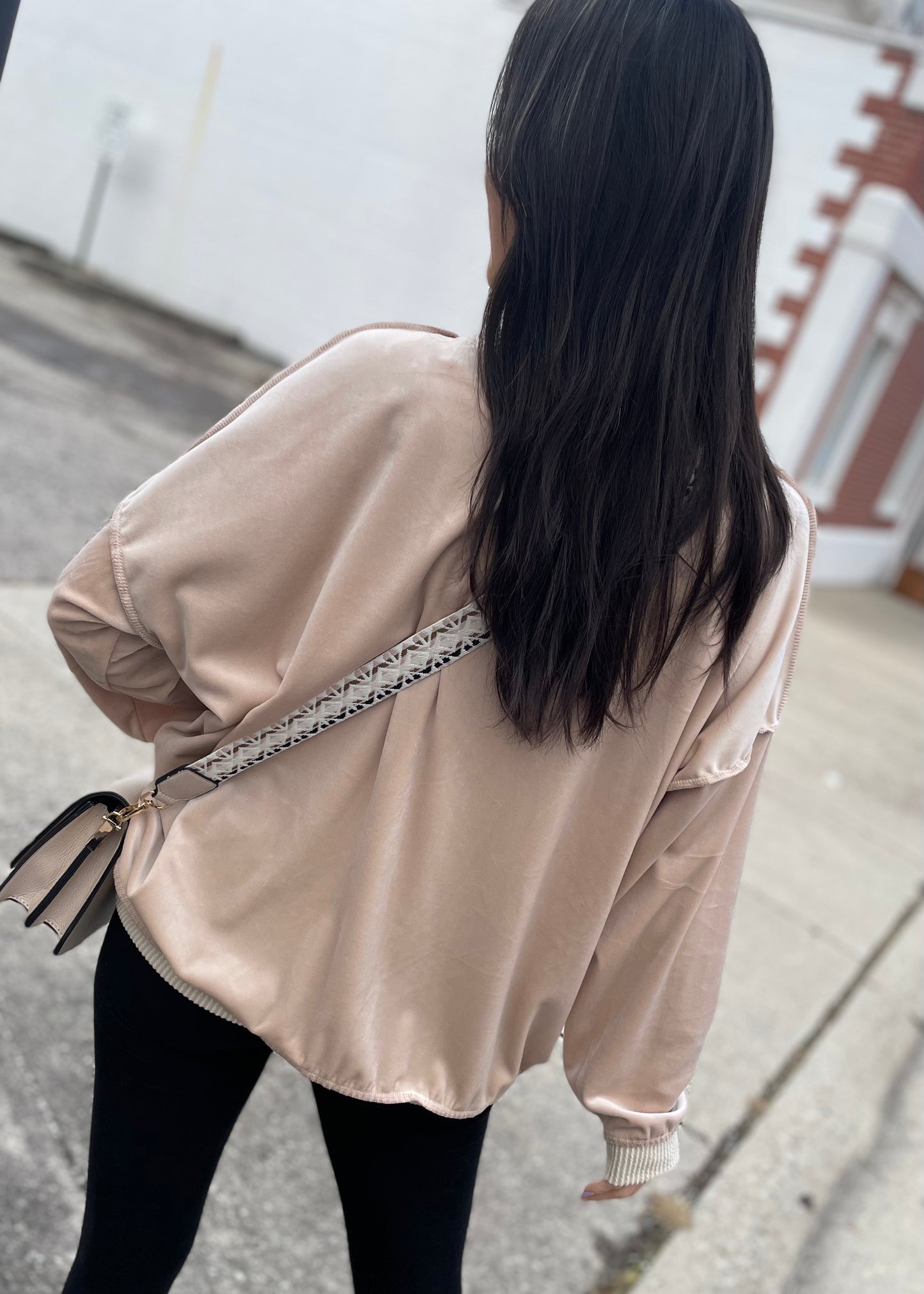 Champagne- Silk Velour Sweatshirt