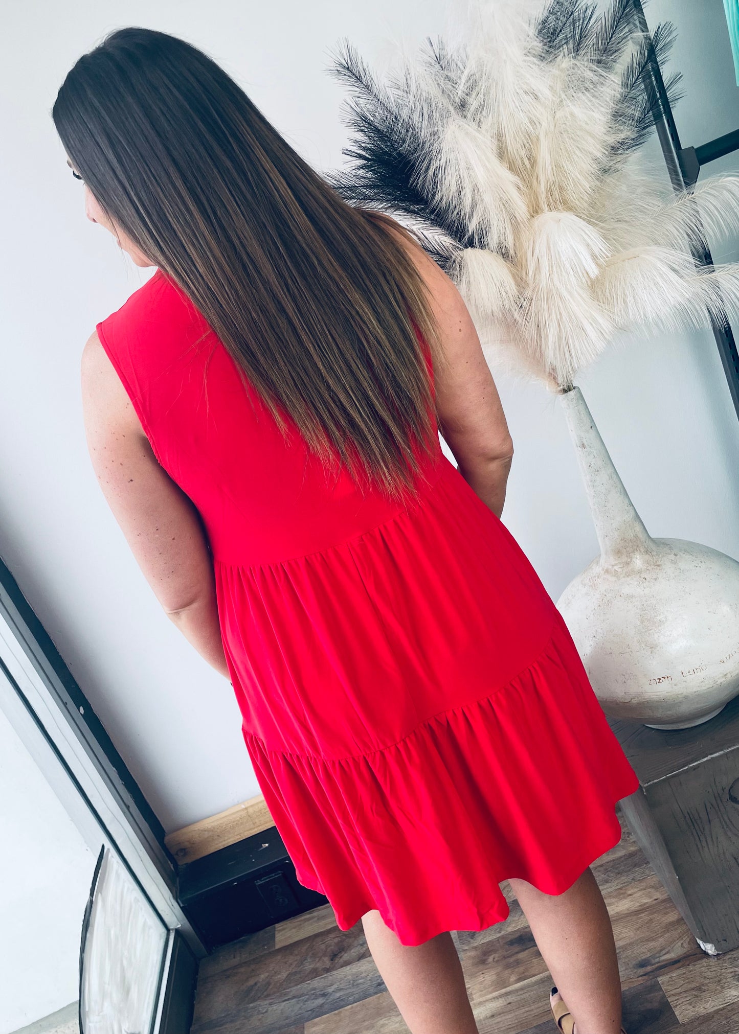 Red Tiered Dress