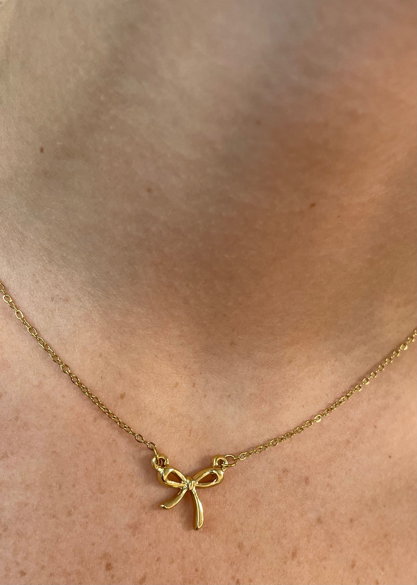 Mini Gold Bow Necklace