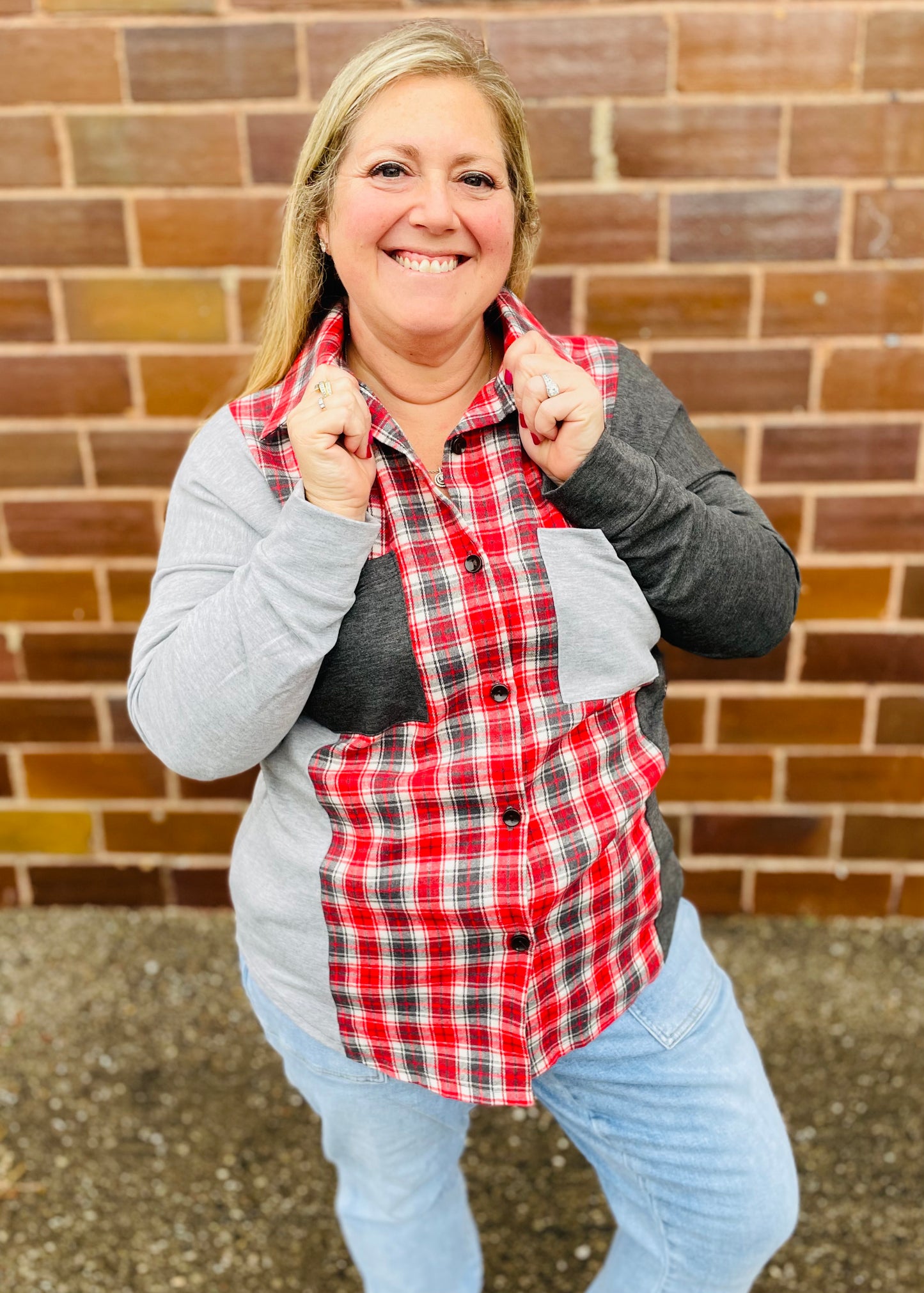 Plaid Color Block Shacket