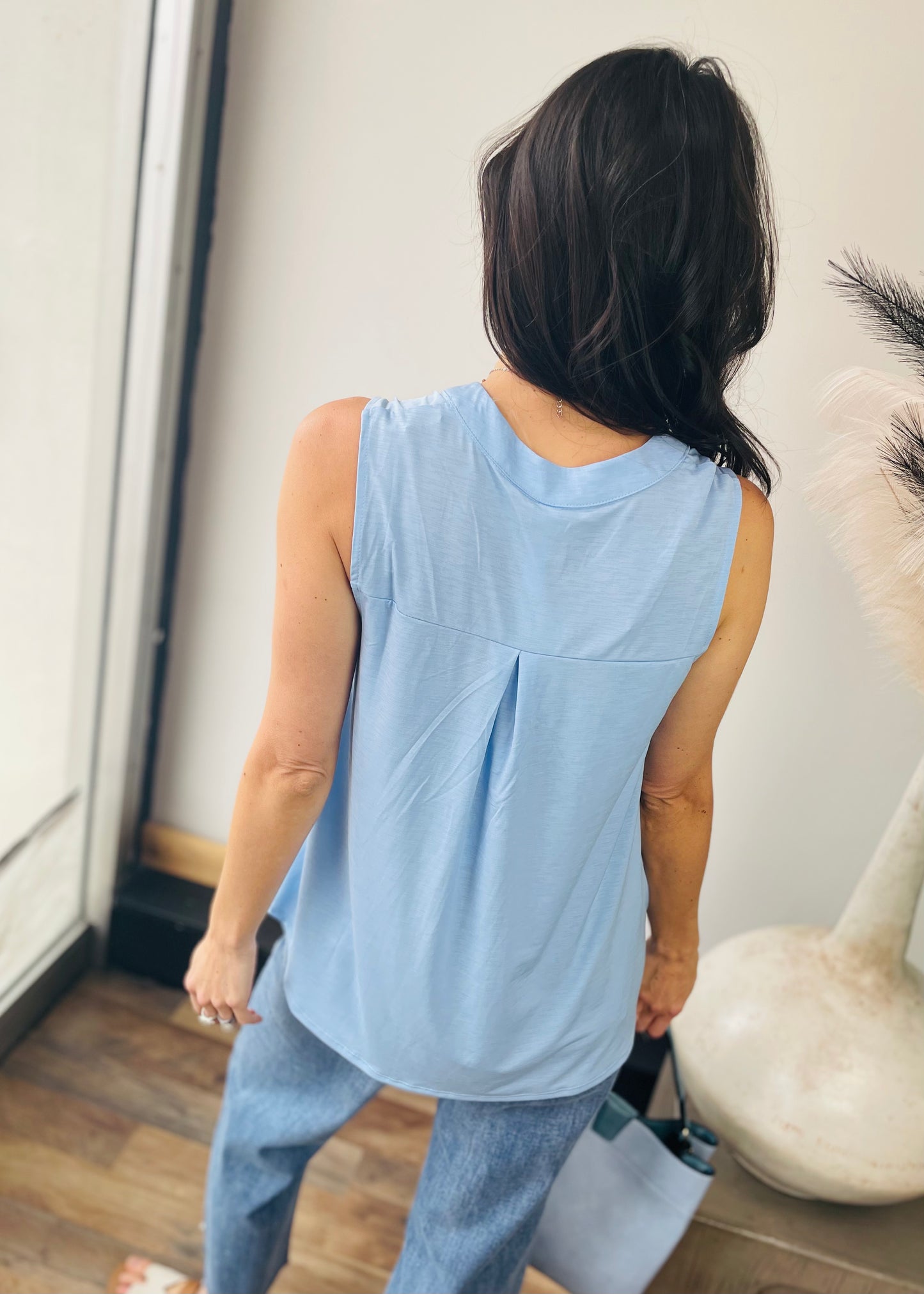 Blue Sleeveless Top