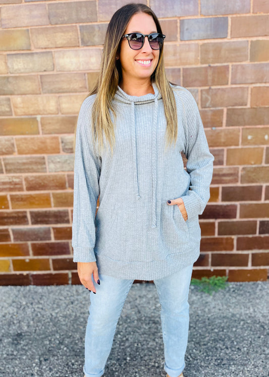 Grey Turtle Neck Tunic Top