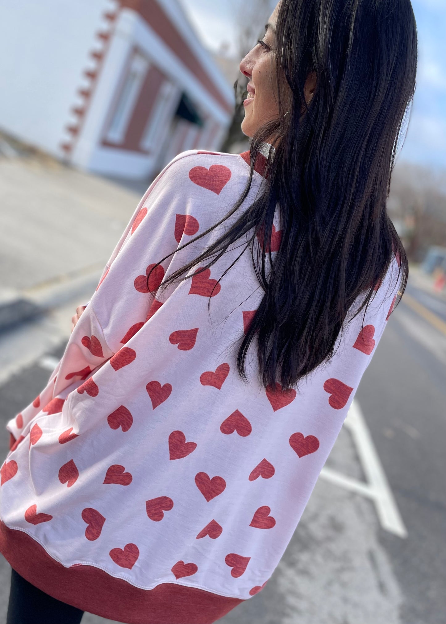 Heart Print Pullover